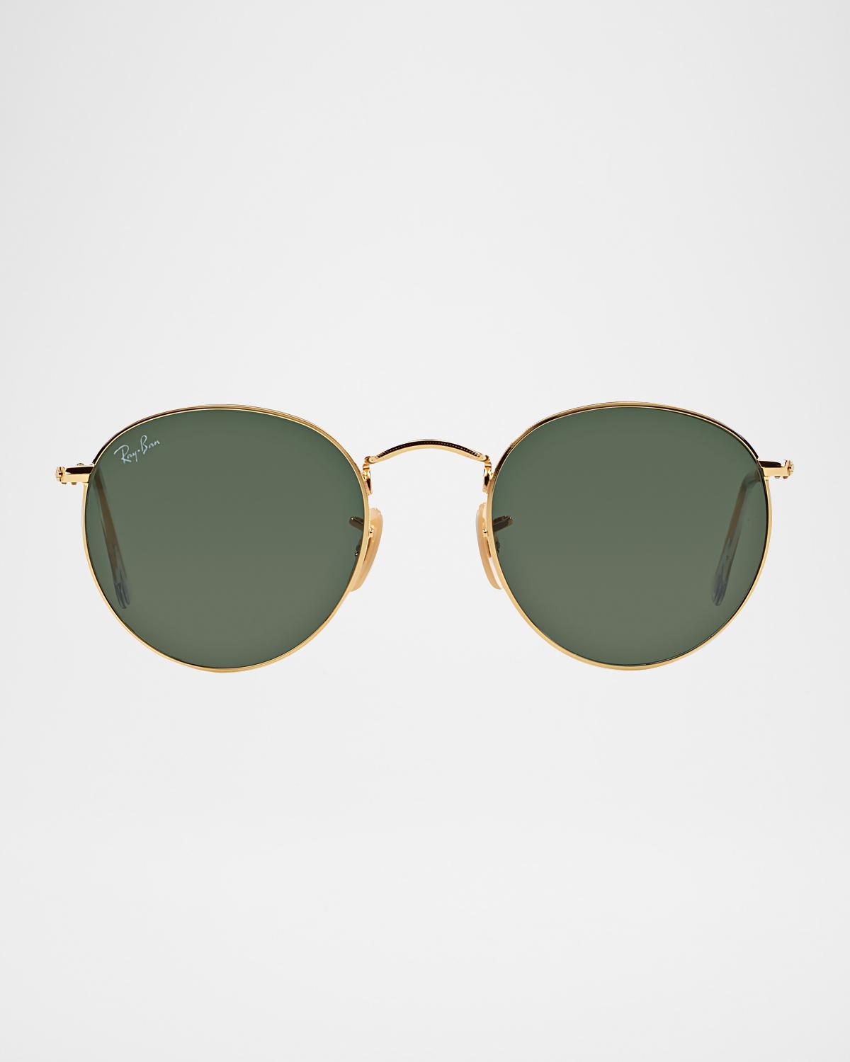 Ray-Ban Men's Round Metal Sunglasses, Green, 53MM