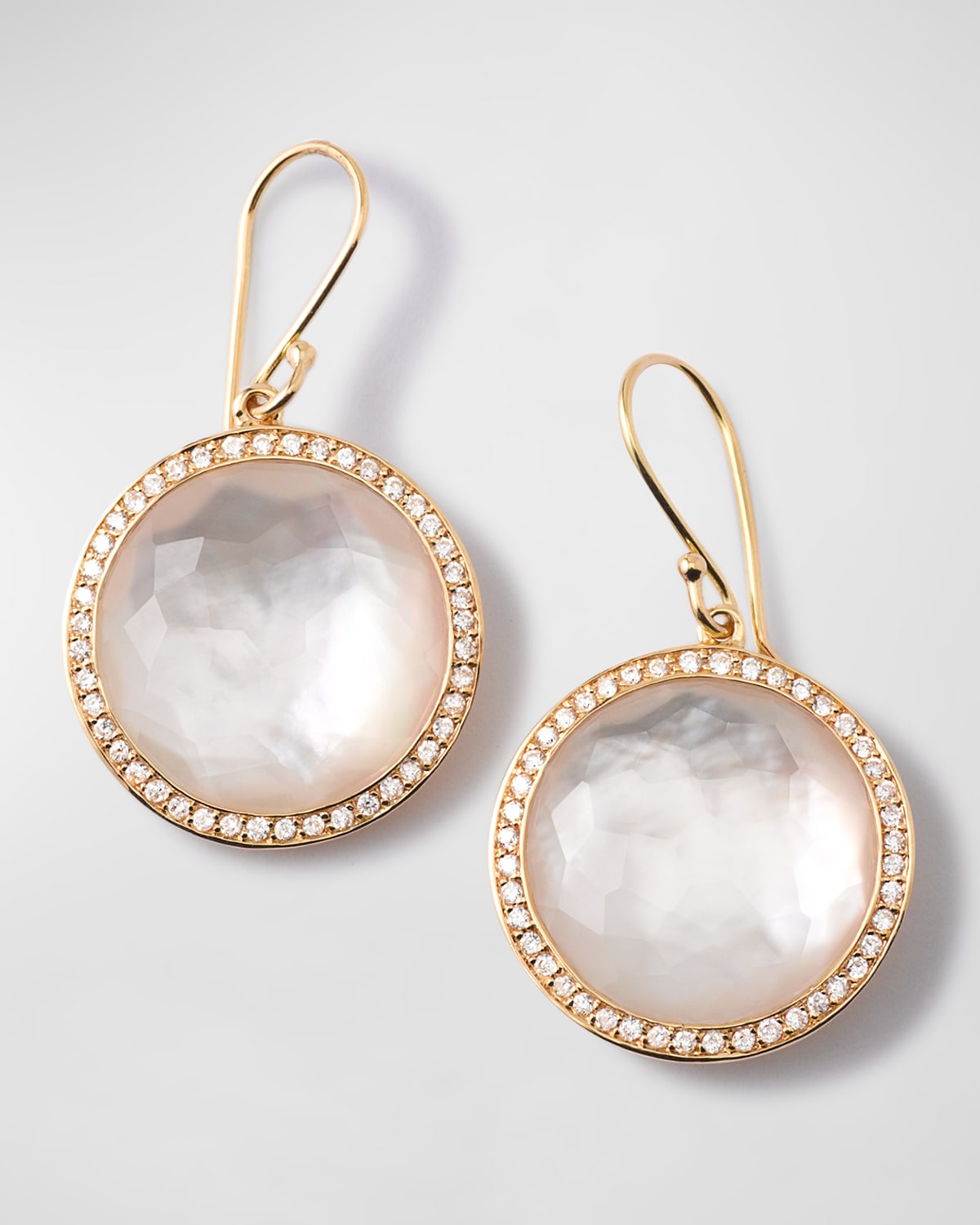 Ippolita Round Drop Earrings in 18K Gold with Diamonds