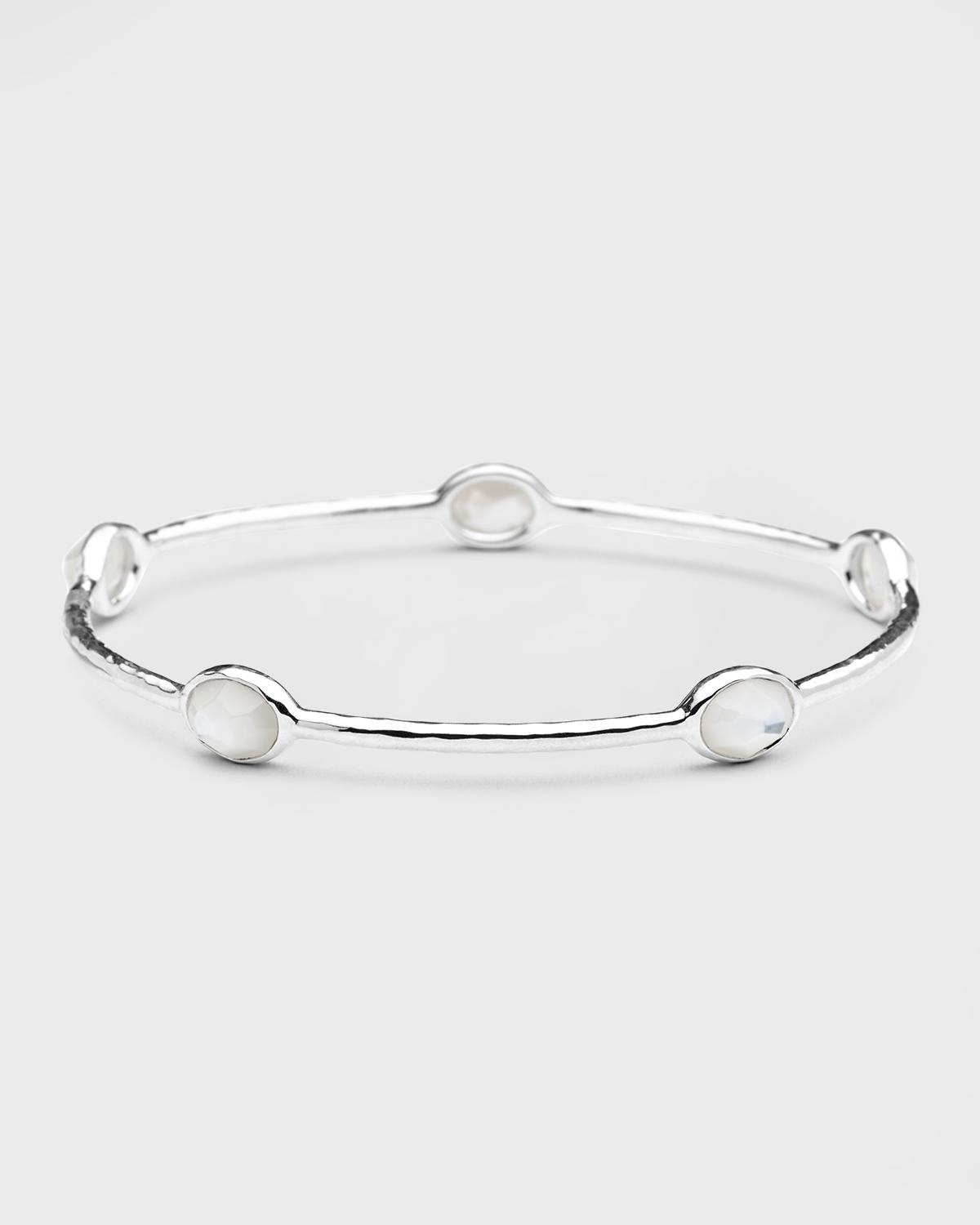 5-Stone Bangle Bracelet in Sterling Silver