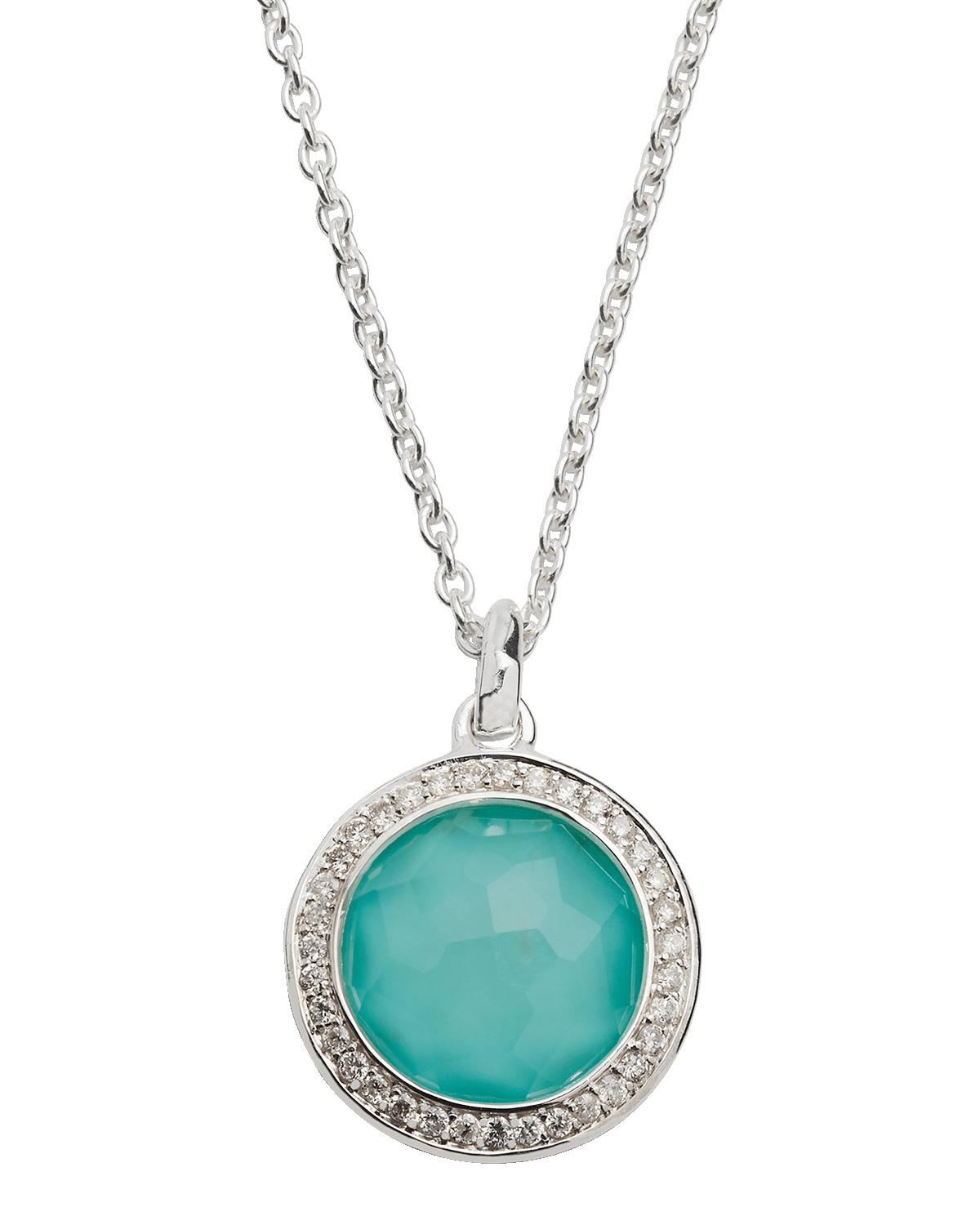Ippolita Mini Pendant Necklace in Sterling Silver with Diamonds
