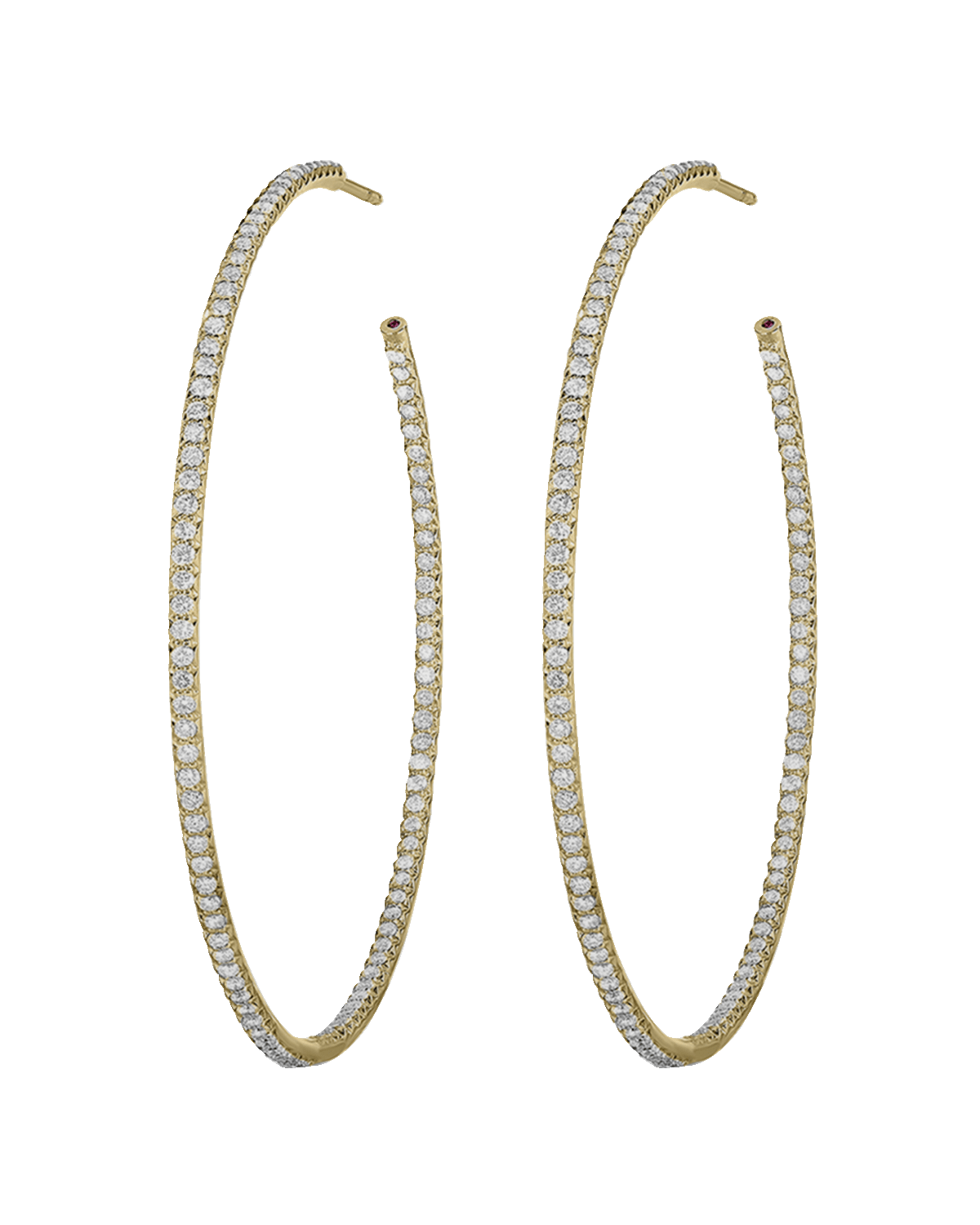Roberto Coin 55mm Micro Diamond Hoop Earrings, 2ct
