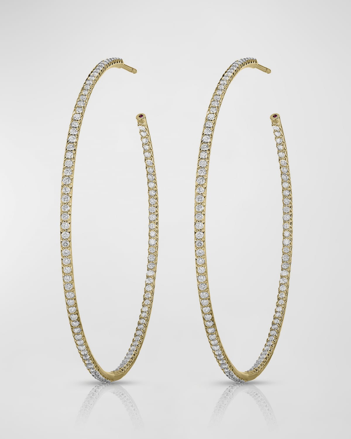 Roberto Coin 55mm Micro Diamond Hoop Earrings, 2ct