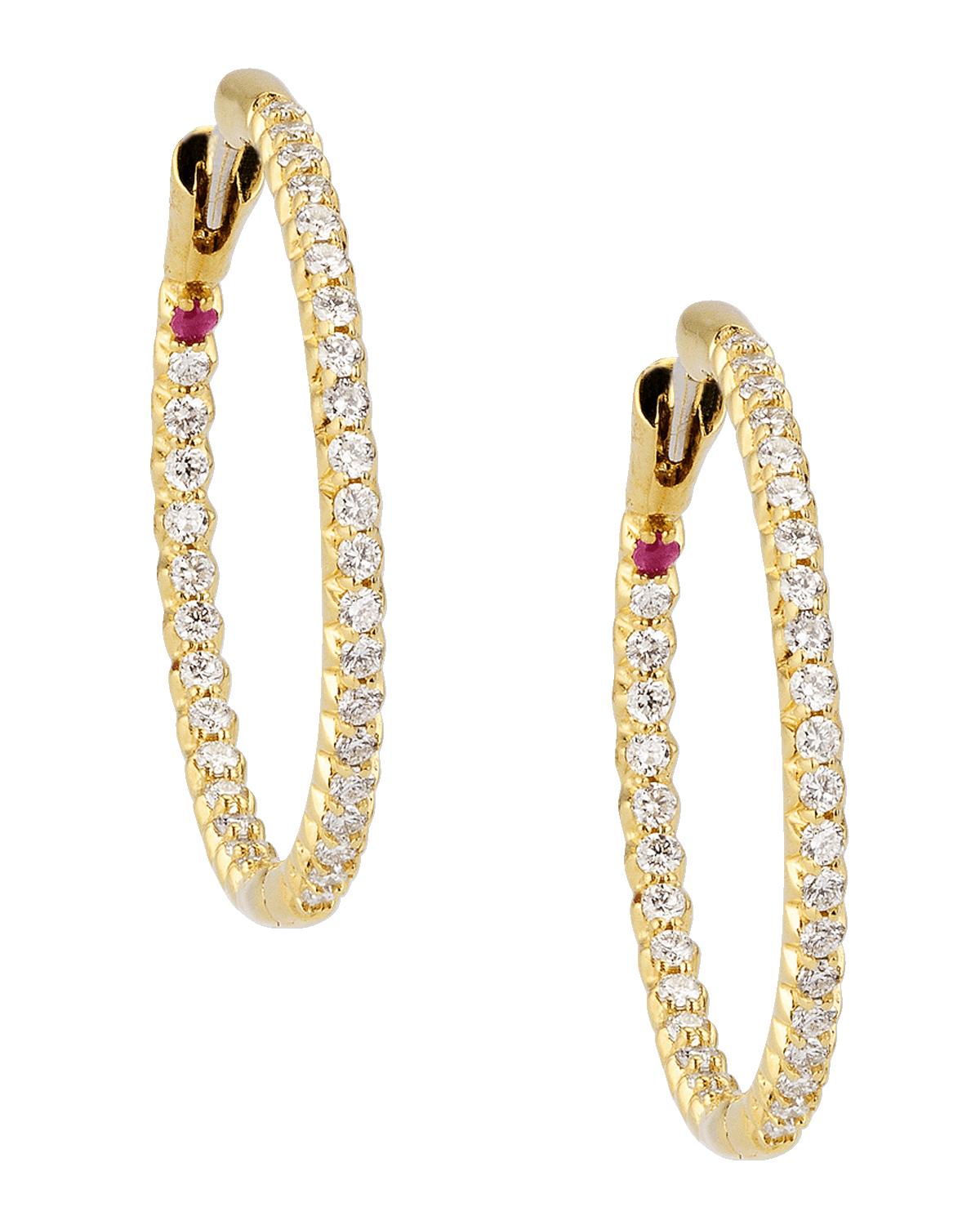 Roberto Coin Pave Diamond Hoop Earrings