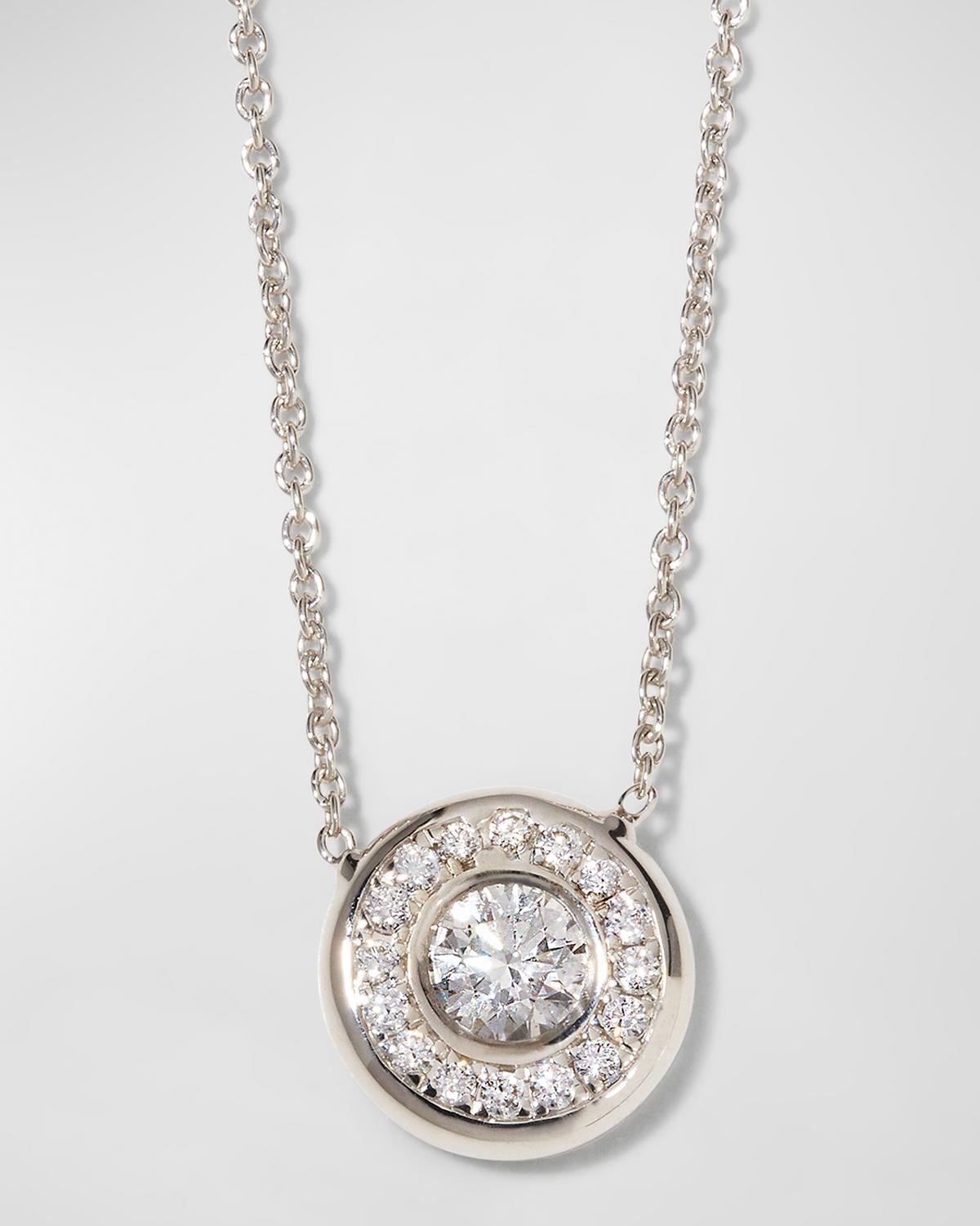 18k Gold Pave Diamond Pendant Necklace