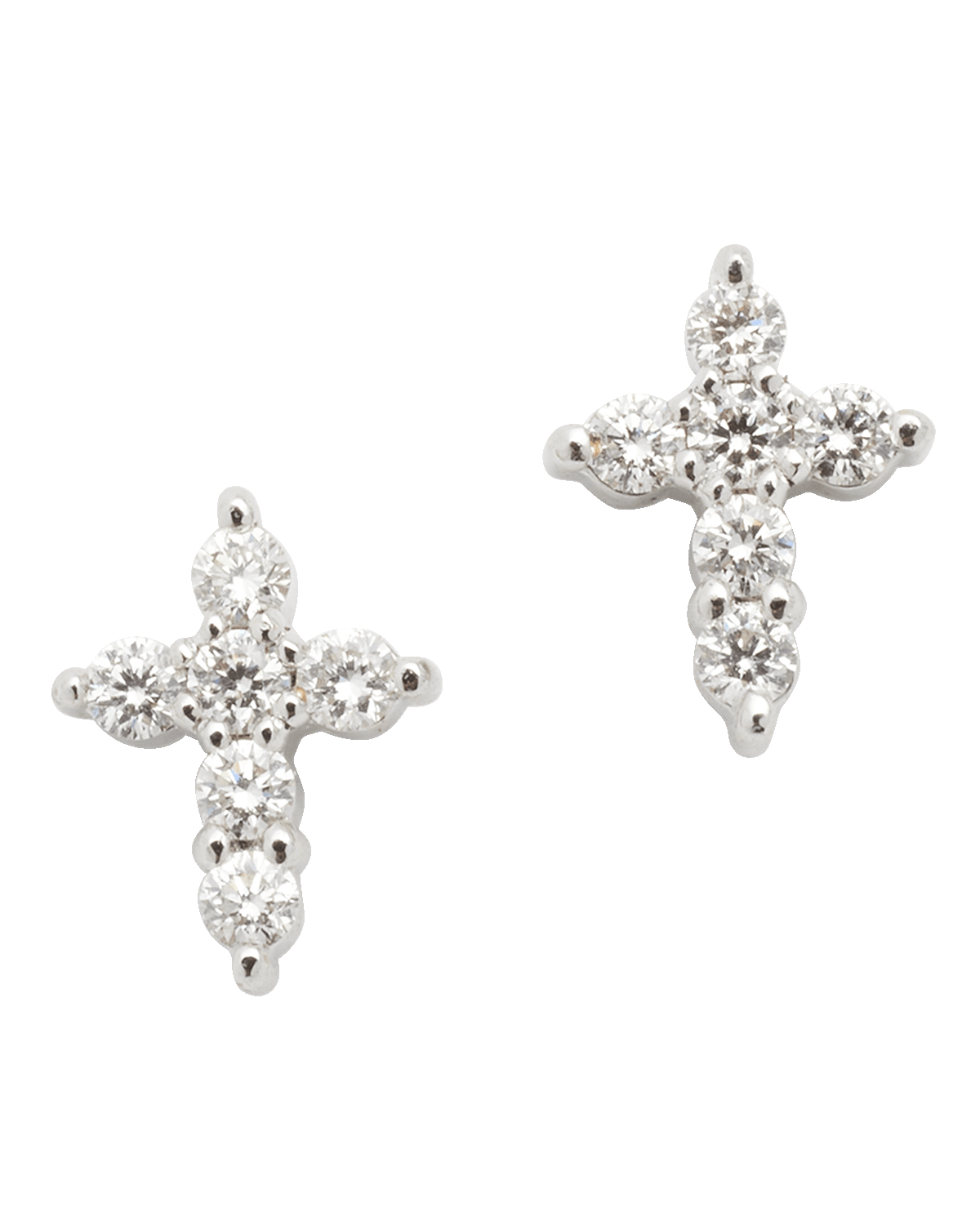 Roberto Coin Mini Diamond Cross Stud Earrings