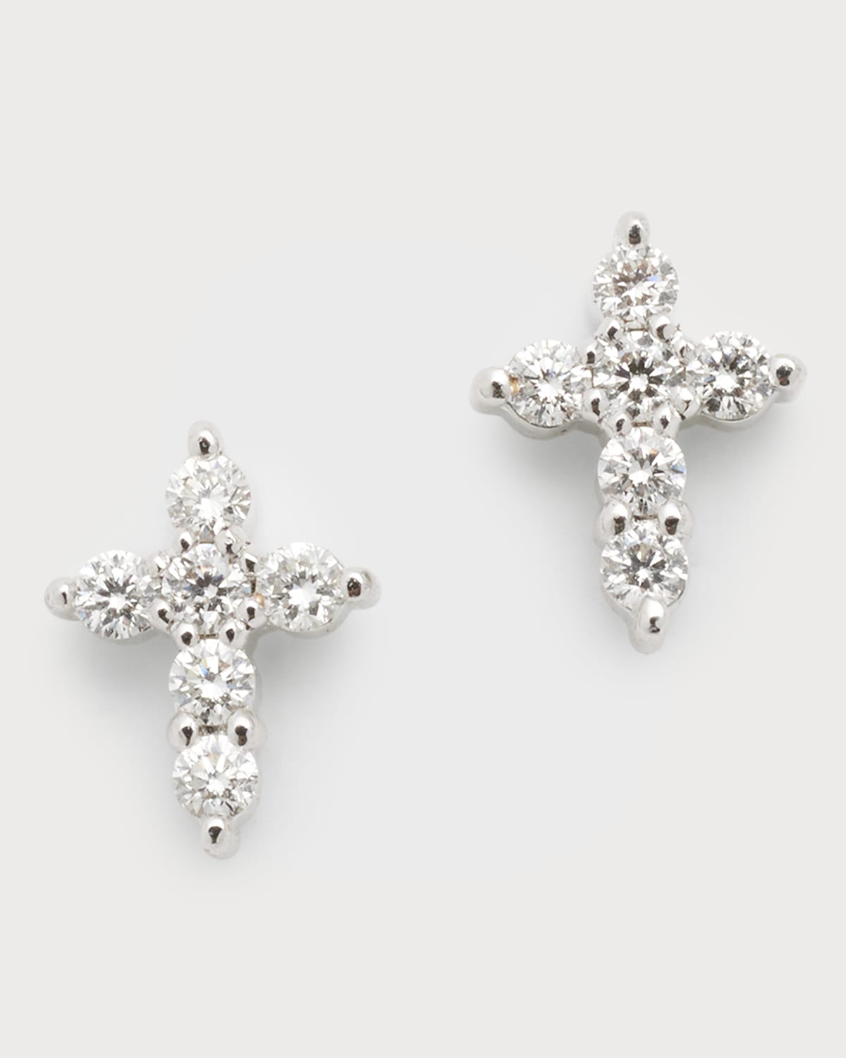 Roberto Coin Mini Diamond Cross Stud Earrings