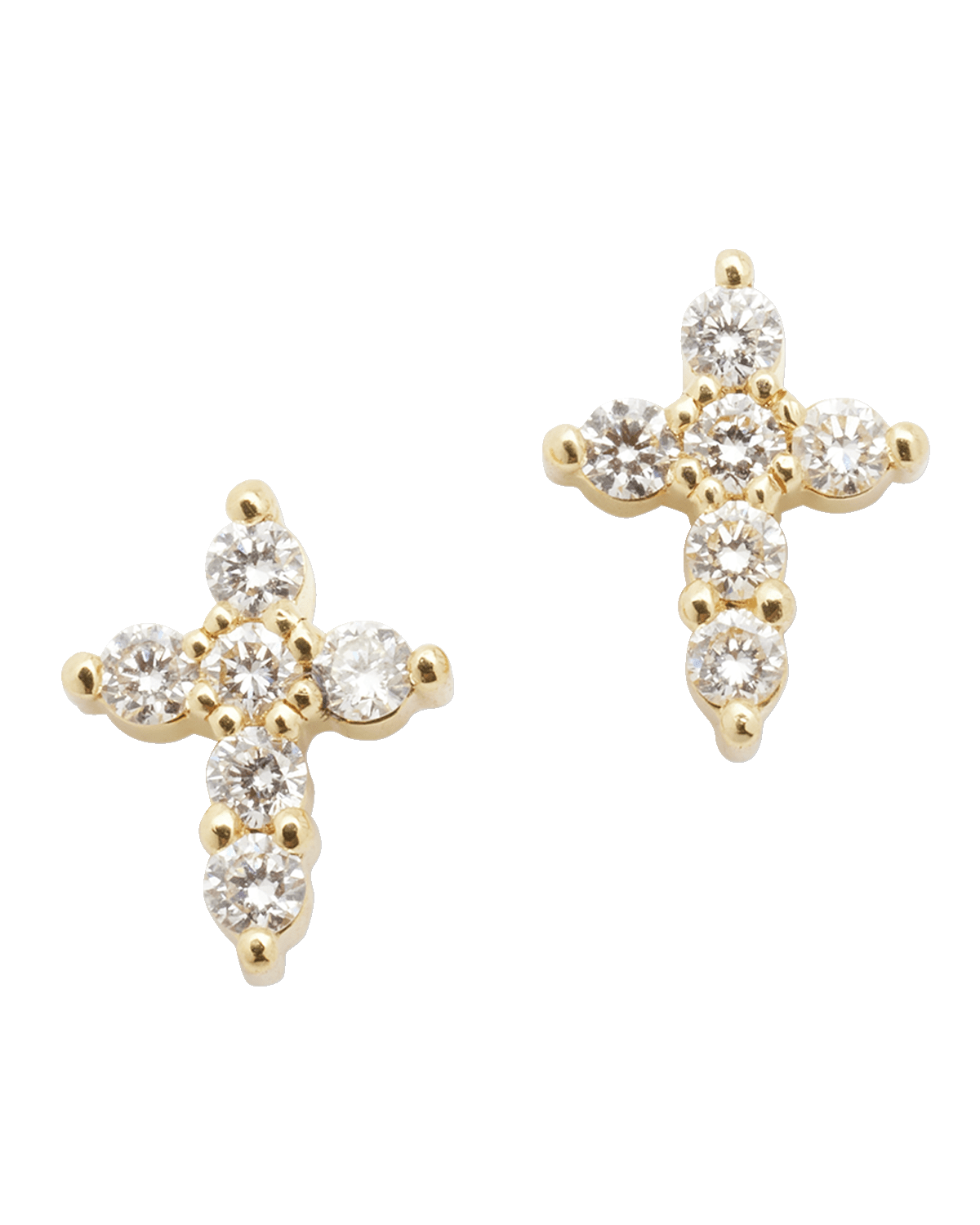 Roberto Coin Mini Diamond Cross Stud Earrings