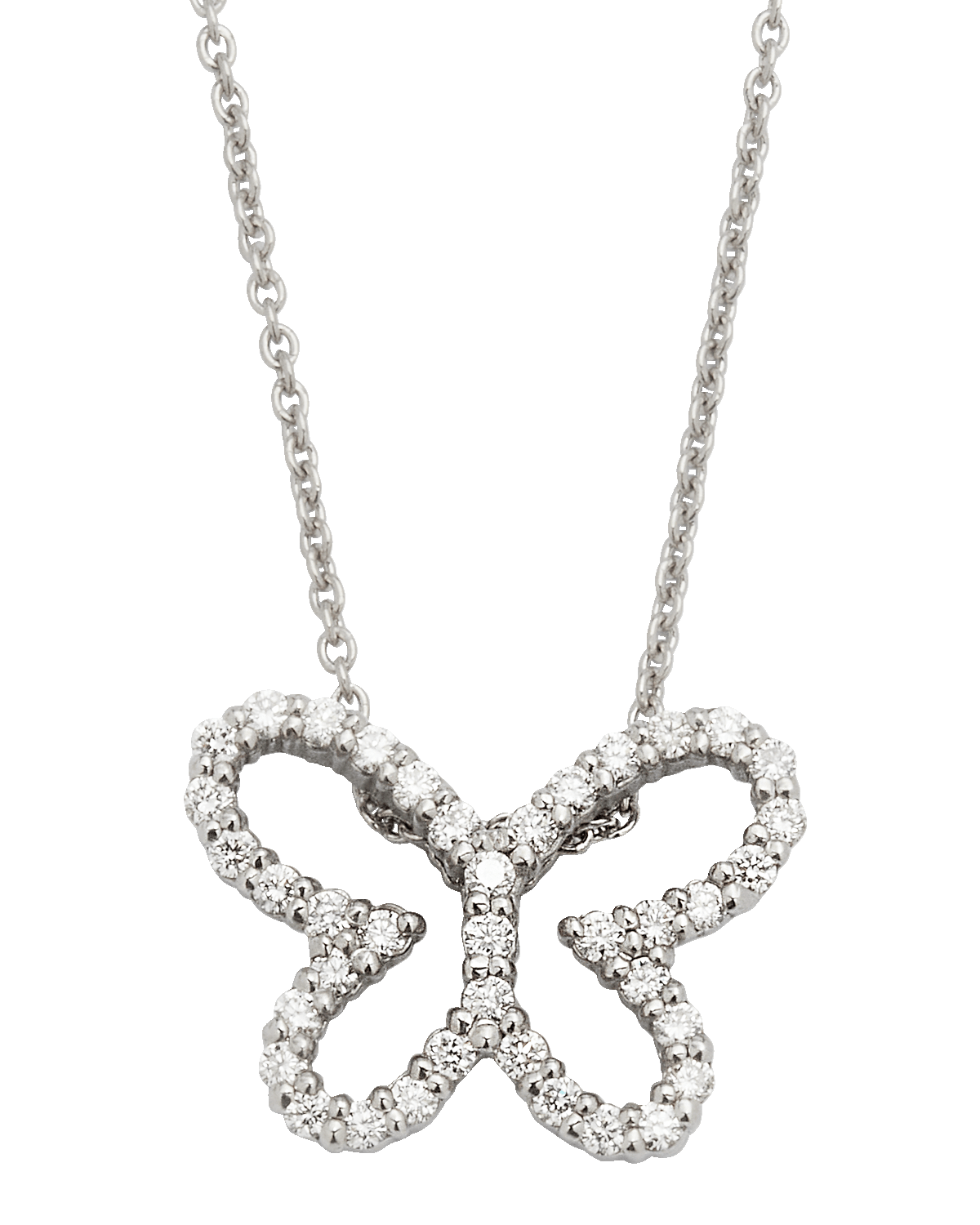 Roberto Coin 18K White Gold Open Butterfly Diamond Necklace