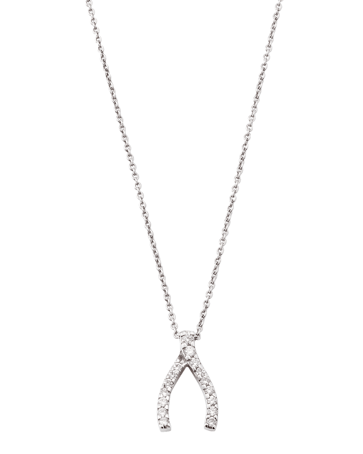 Roberto Coin Pave Wishbone Necklace