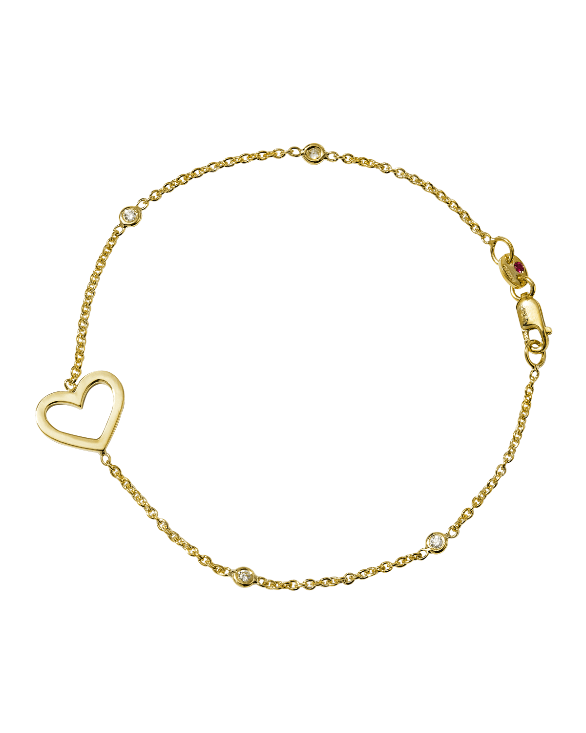 Roberto Coin Yellow Gold Heart Diamond Bracelet