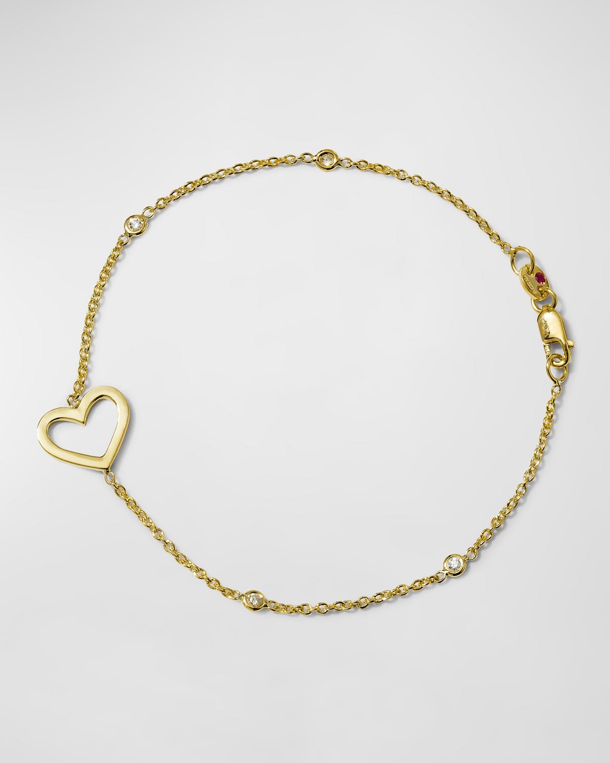 Roberto Coin Yellow Gold Heart Diamond Bracelet
