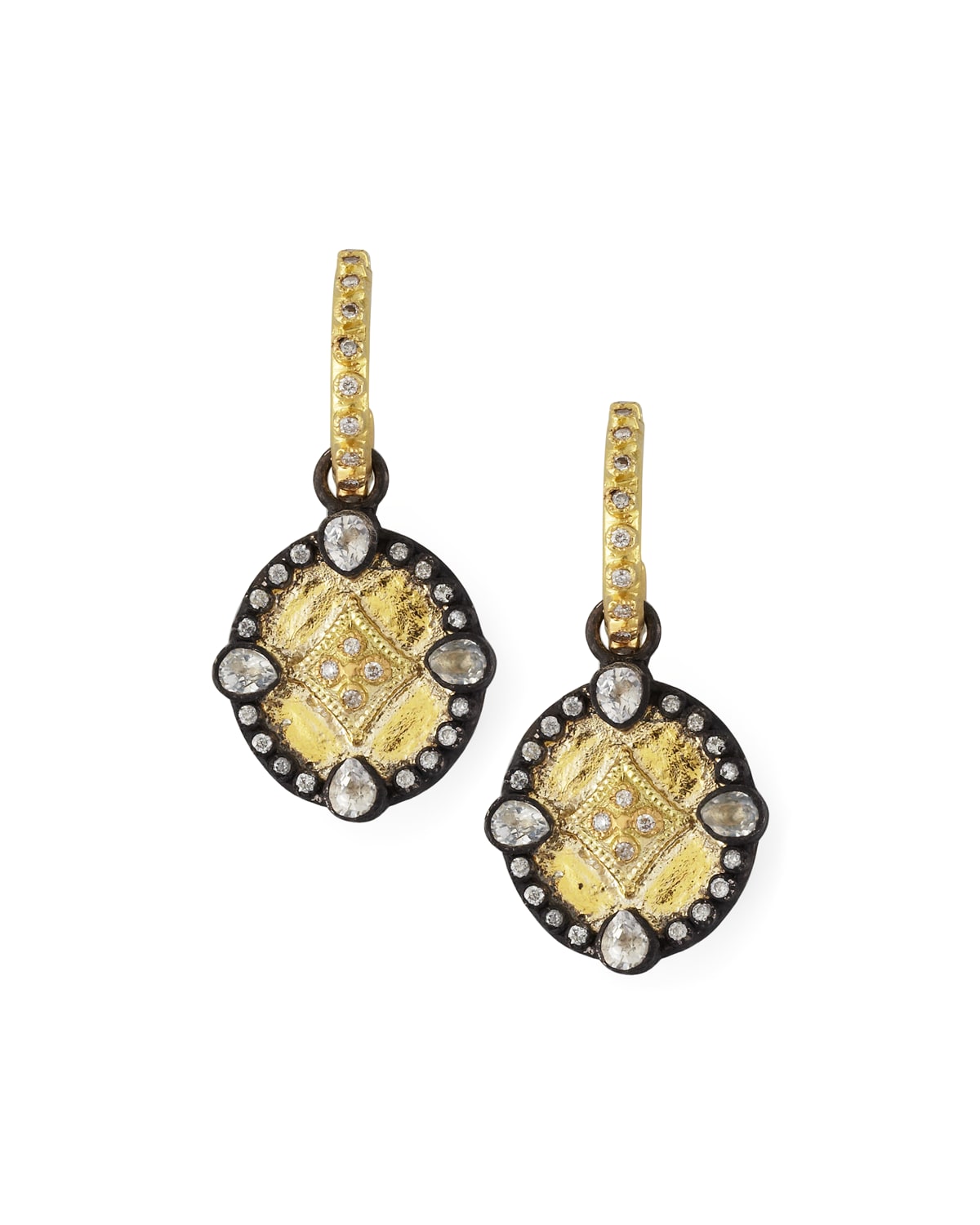 Bayco 18K Black Gold & Ruby Floral Drop Earrings Neiman Marcus