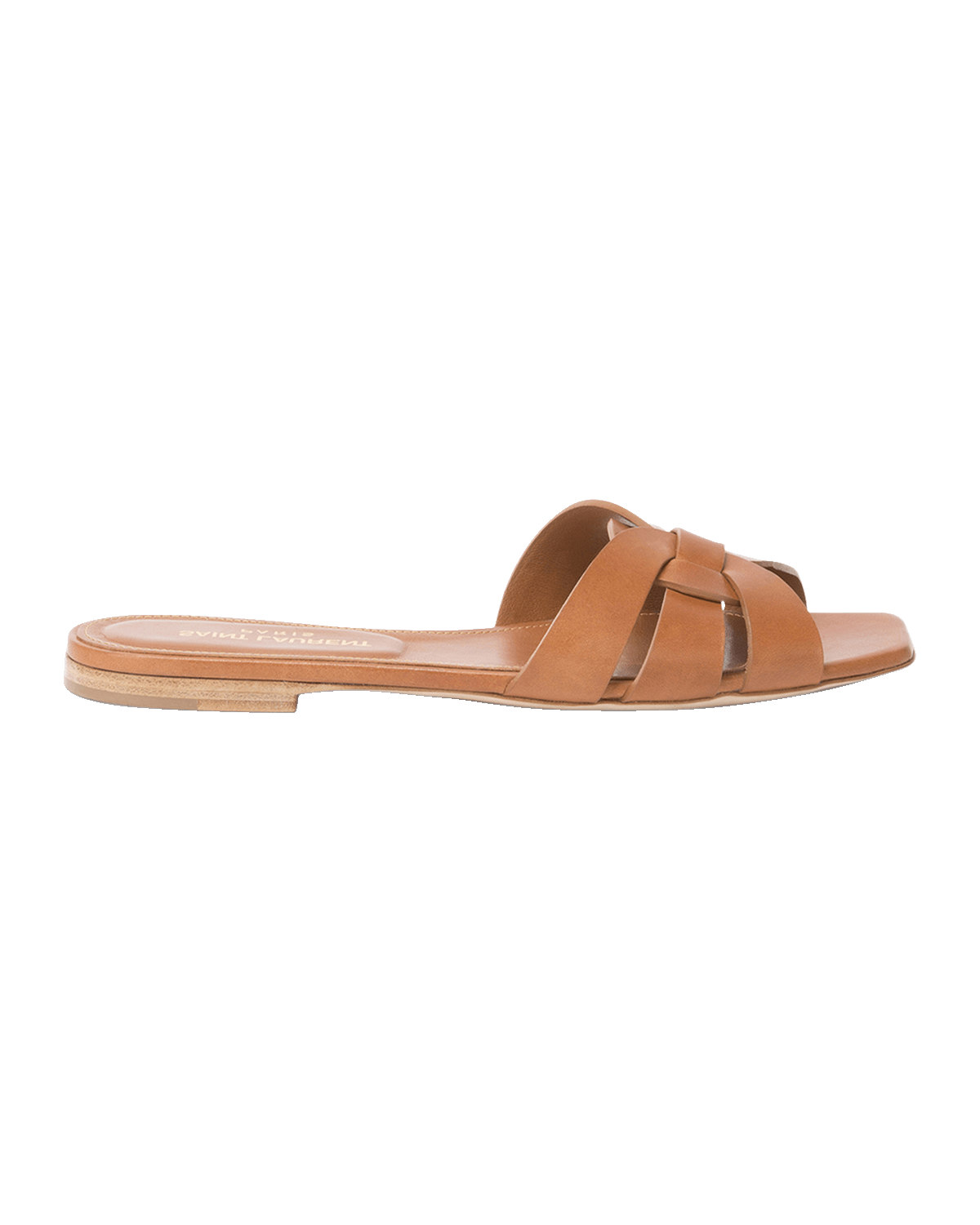 Saint Laurent Woven Leather Sandal Slide