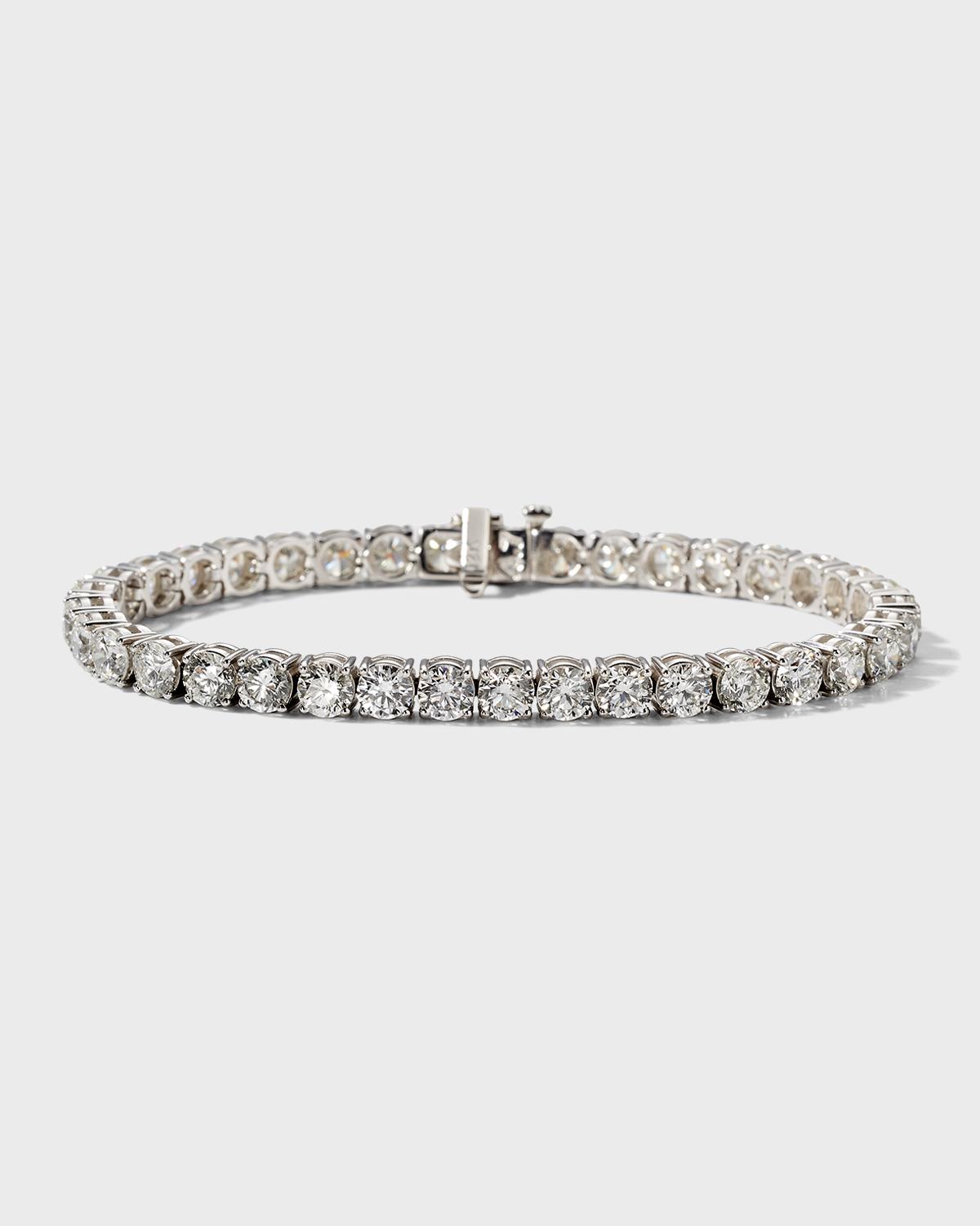 18k White Gold Diamond Tennis Bracelet, 14.43tcw, 7"L
