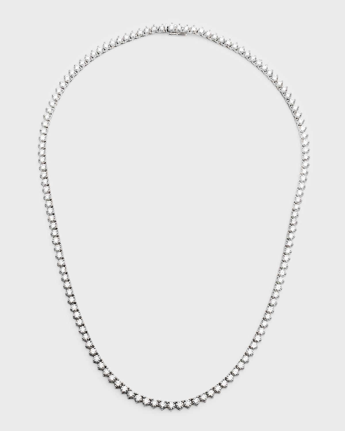 18K White Gold FG-SI1 Diamond Necklace, 18"L, 14.6tcw