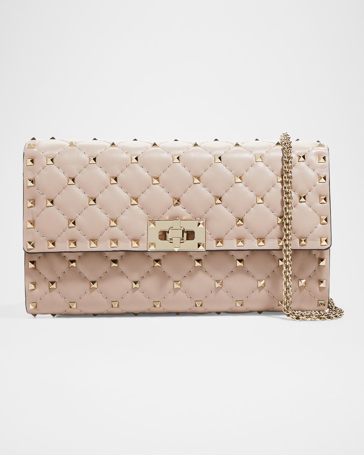Quilted Rockstud Spike Chain Shoulder Bag