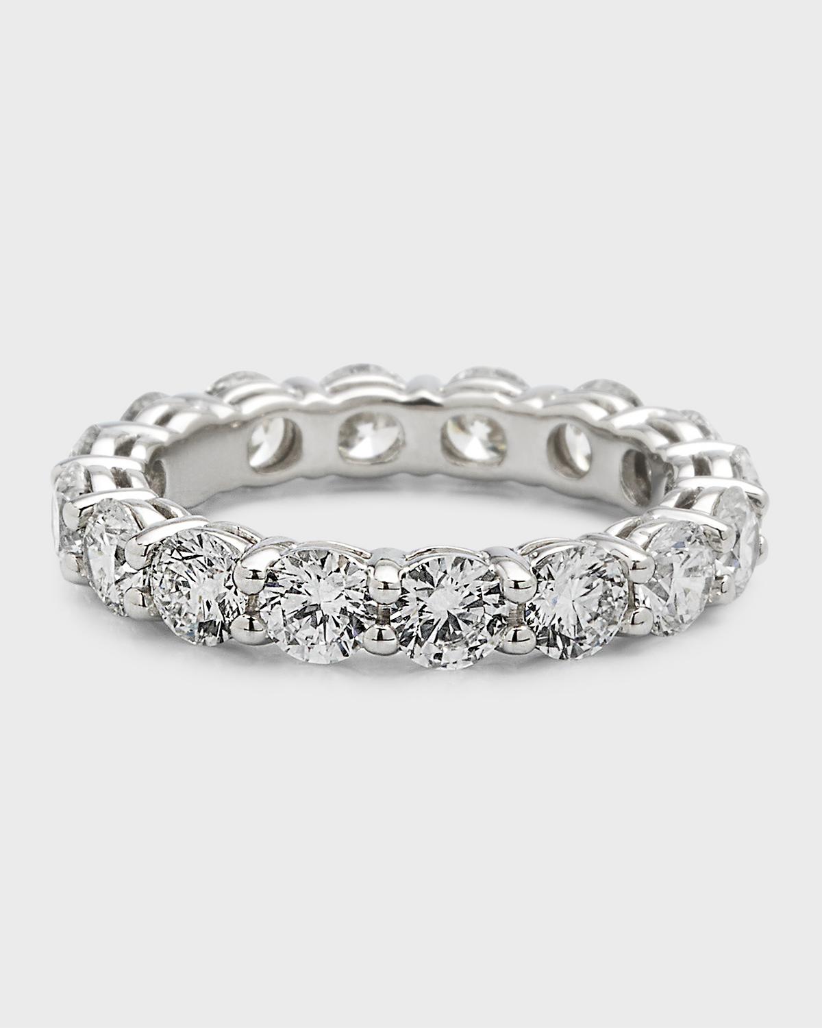 Platinum Round Diamond Eternity Ring, Size 6 3/4, 4.00tcw