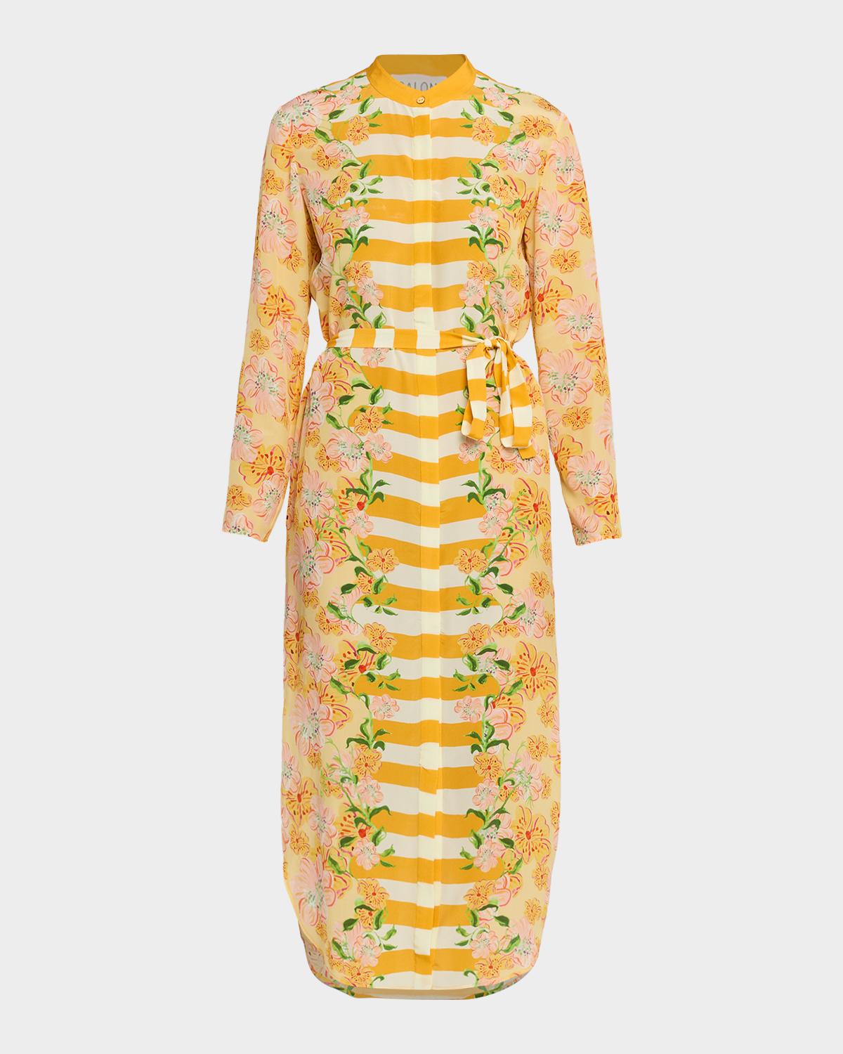Saloni Molly Printed Long-Sleeve Dress