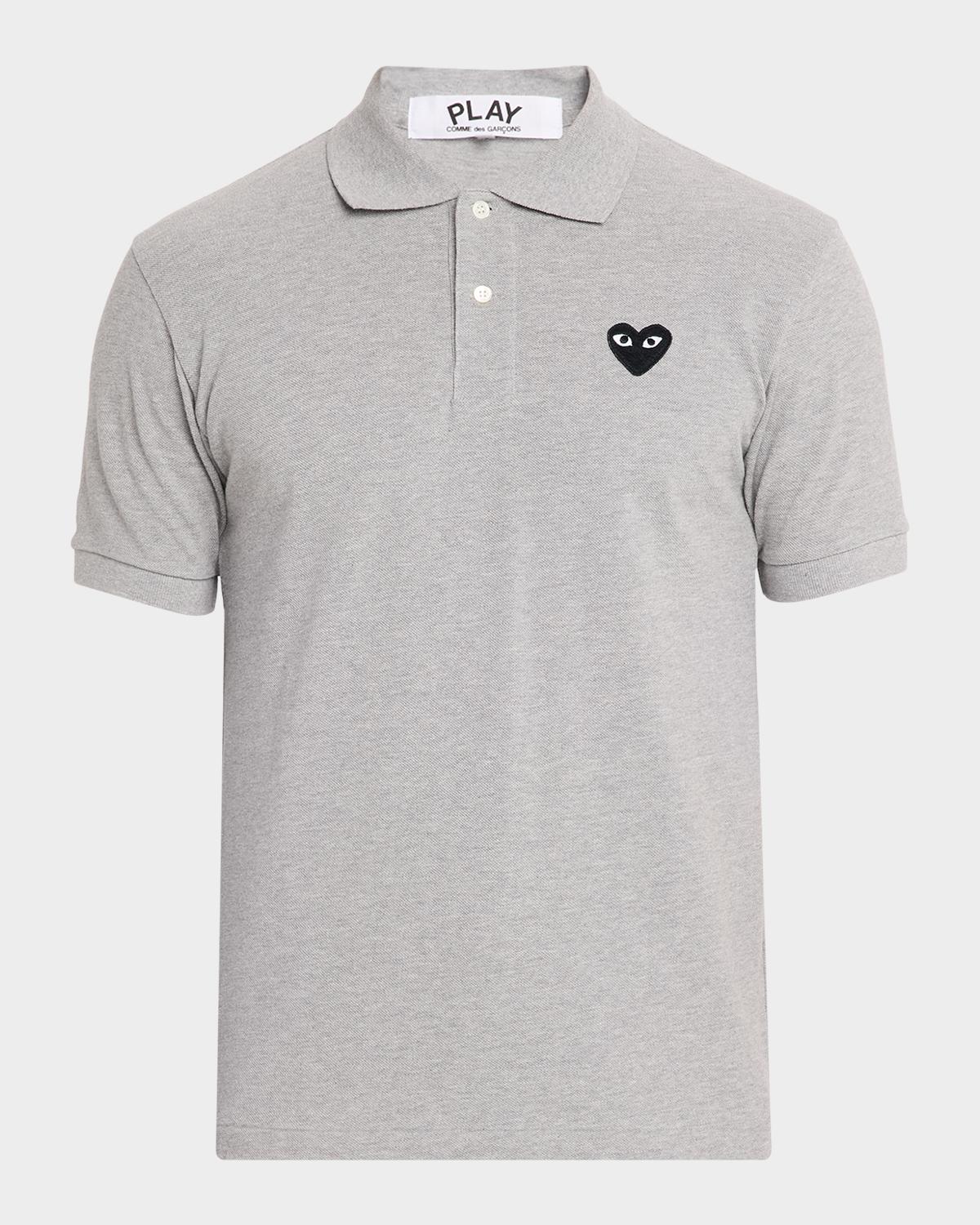 Comme des Garcons Men's Black Heart Cotton Polo Shirt