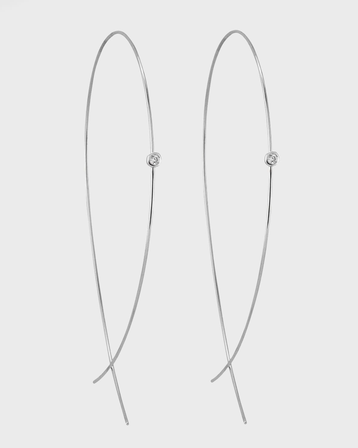 LANA 14K Gold Large Upside Down Hoops with Diamonds