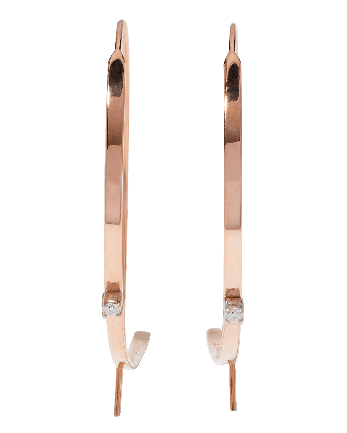 LANA Small Flat Diamond Hoop Earrings