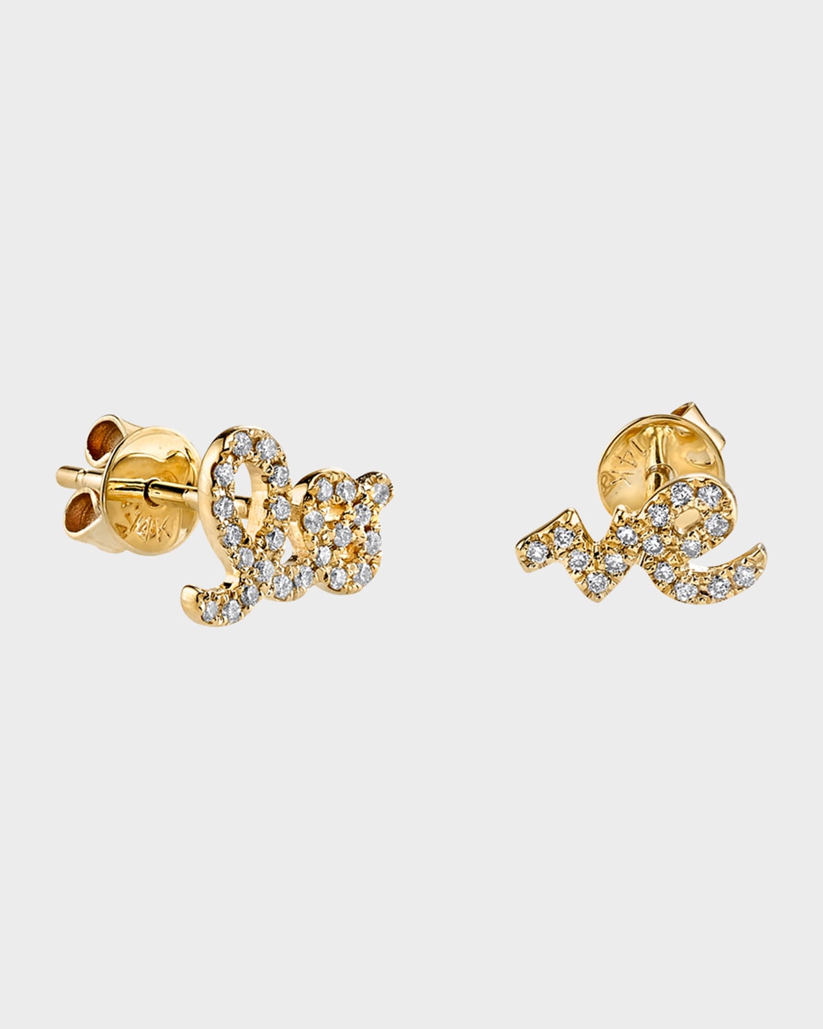 Sydney Evan Love Diamond Pave Stud Earrings