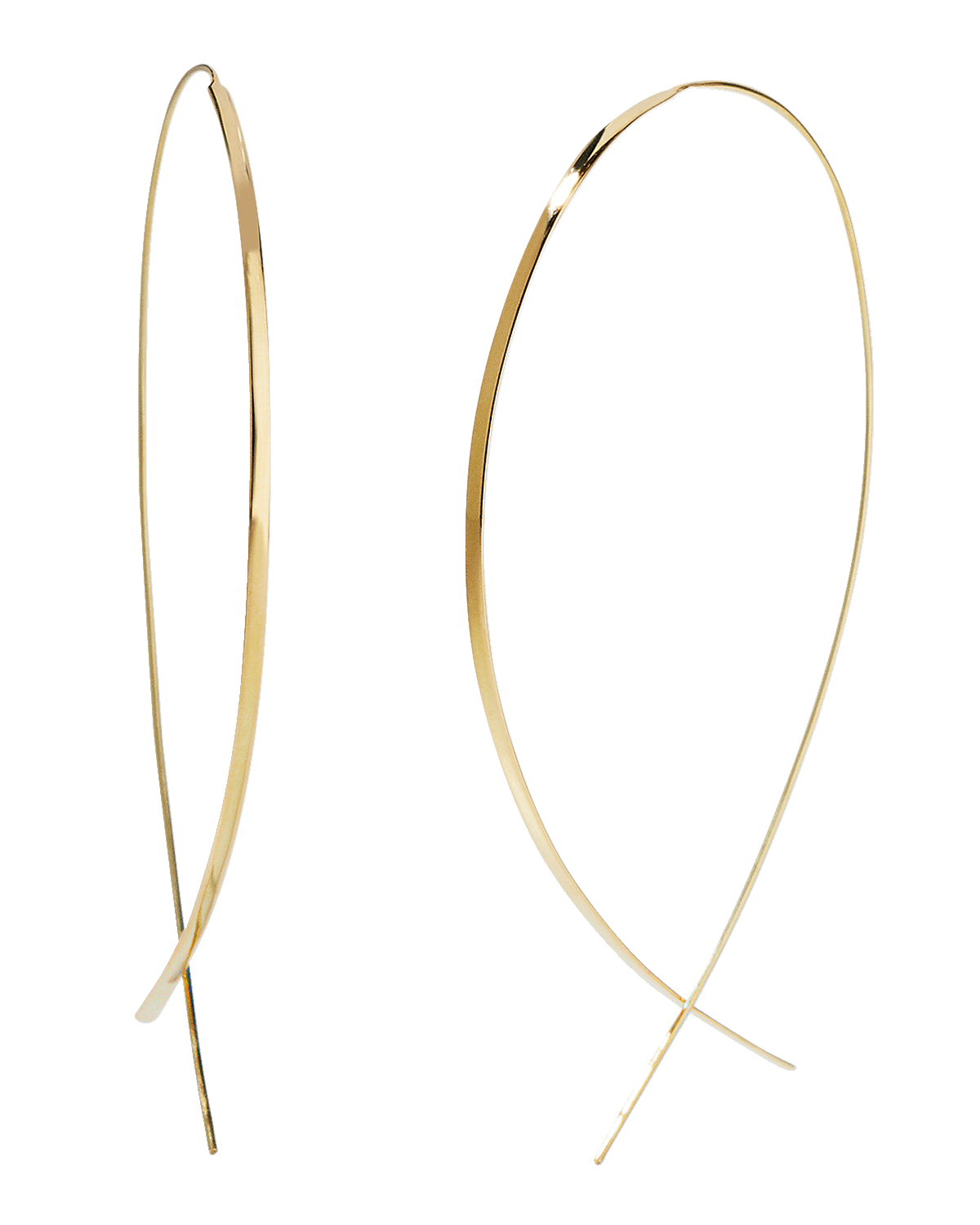 LANA Flat 14K Upside Down Hoop Earrings