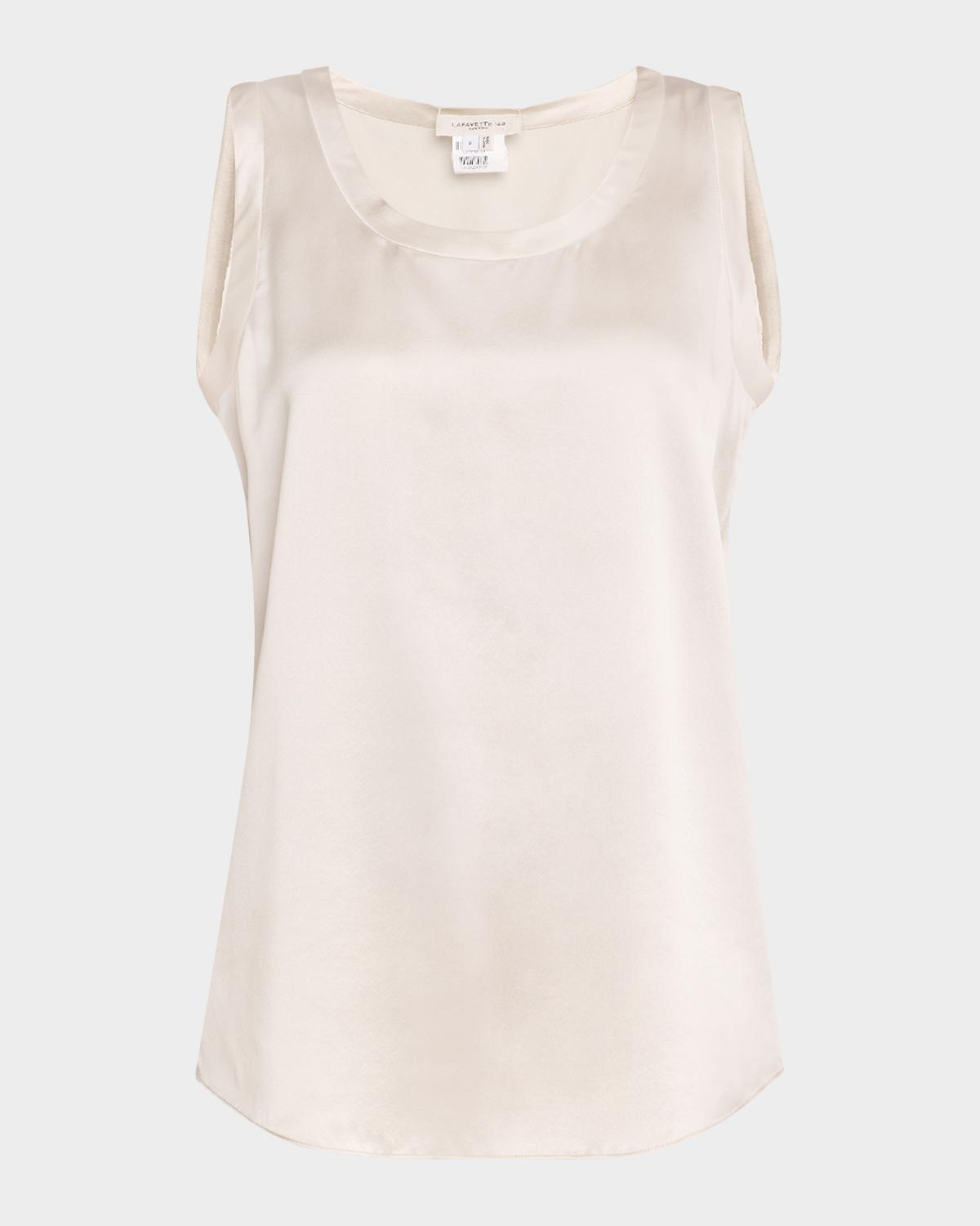 Lafayette 148 New York Perla Luxe Reversible Silk Charmeuse Shell