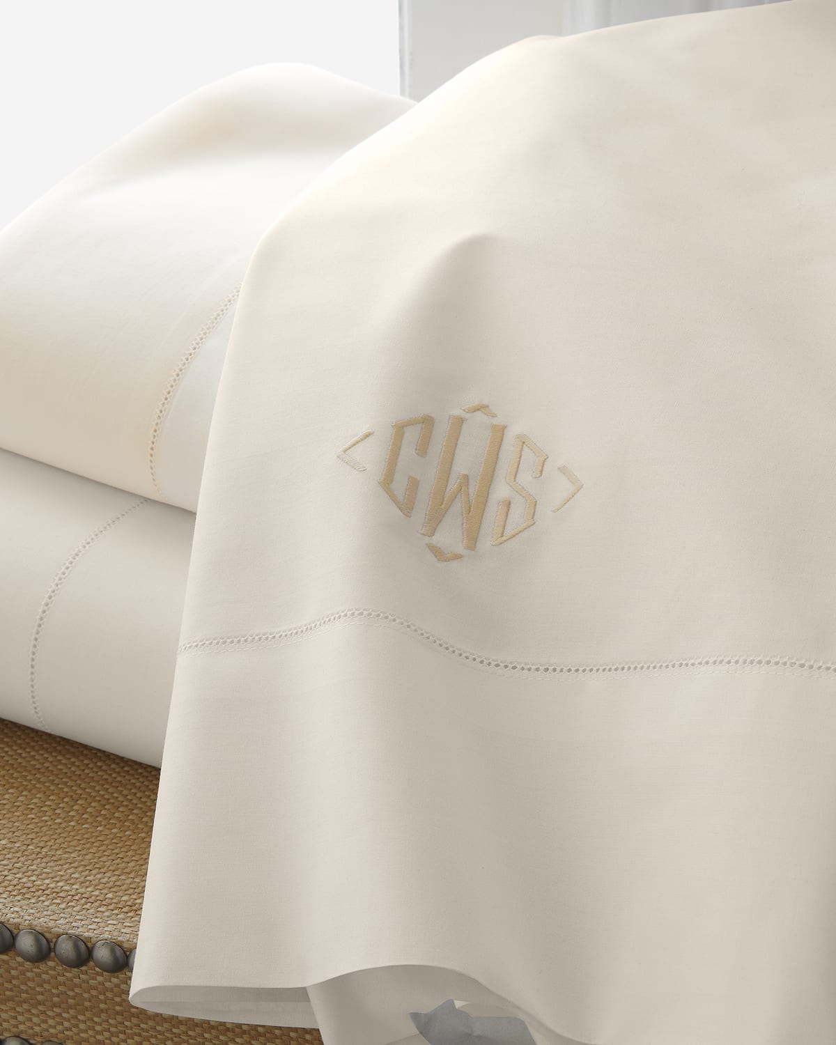 Matouk Positano Hemstitch Flat Sheet, TWIN | Thumbnail 4 Matouk Positano Hemstitch Flat Sheet, TWIN | Thumbnail 4