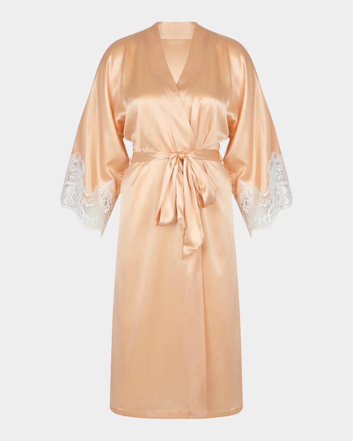 Lise Charmel Splendeur Lace-Trim Silk-Blend Robe