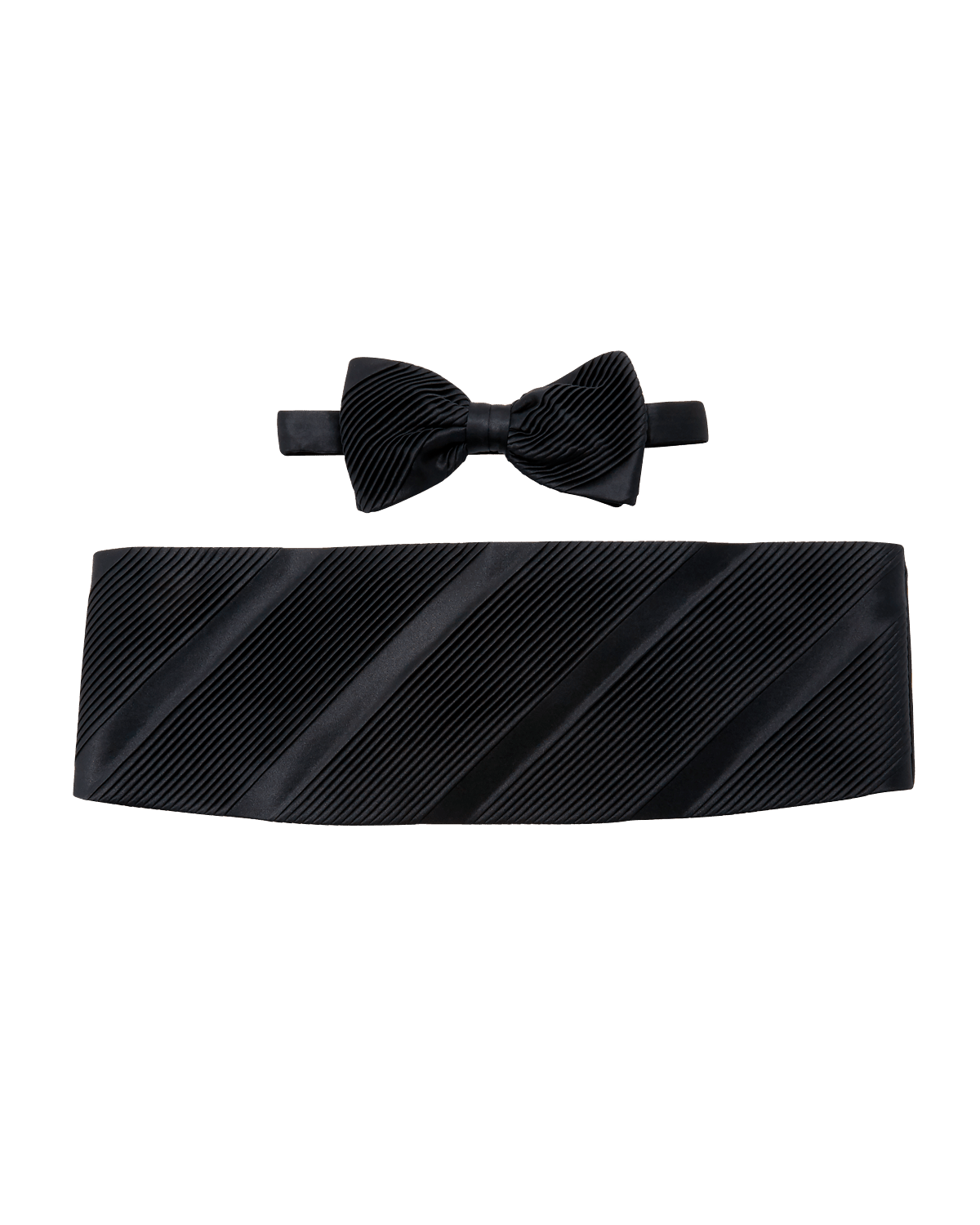 Stefano Ricci Diagonally-Pleated Cummerbund Bow Tie Set