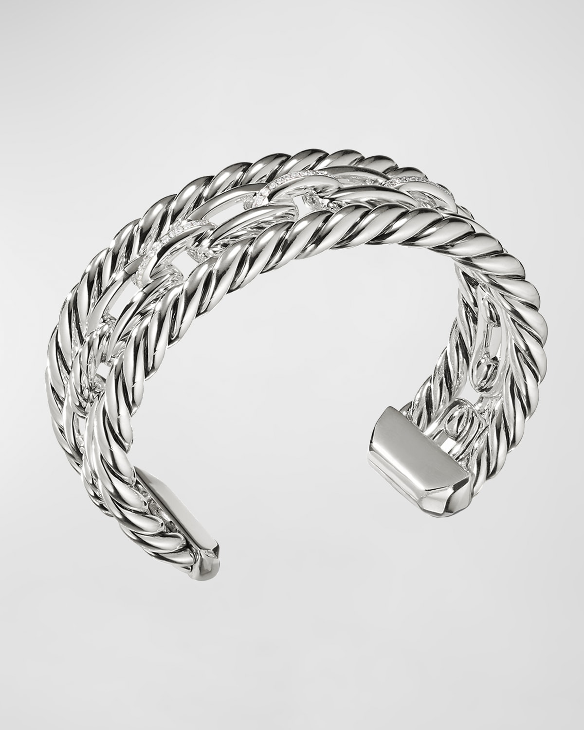 David Yurman Helena Cuff Bracelet w/ 18k Gold & Diamonds | Neiman Marcus