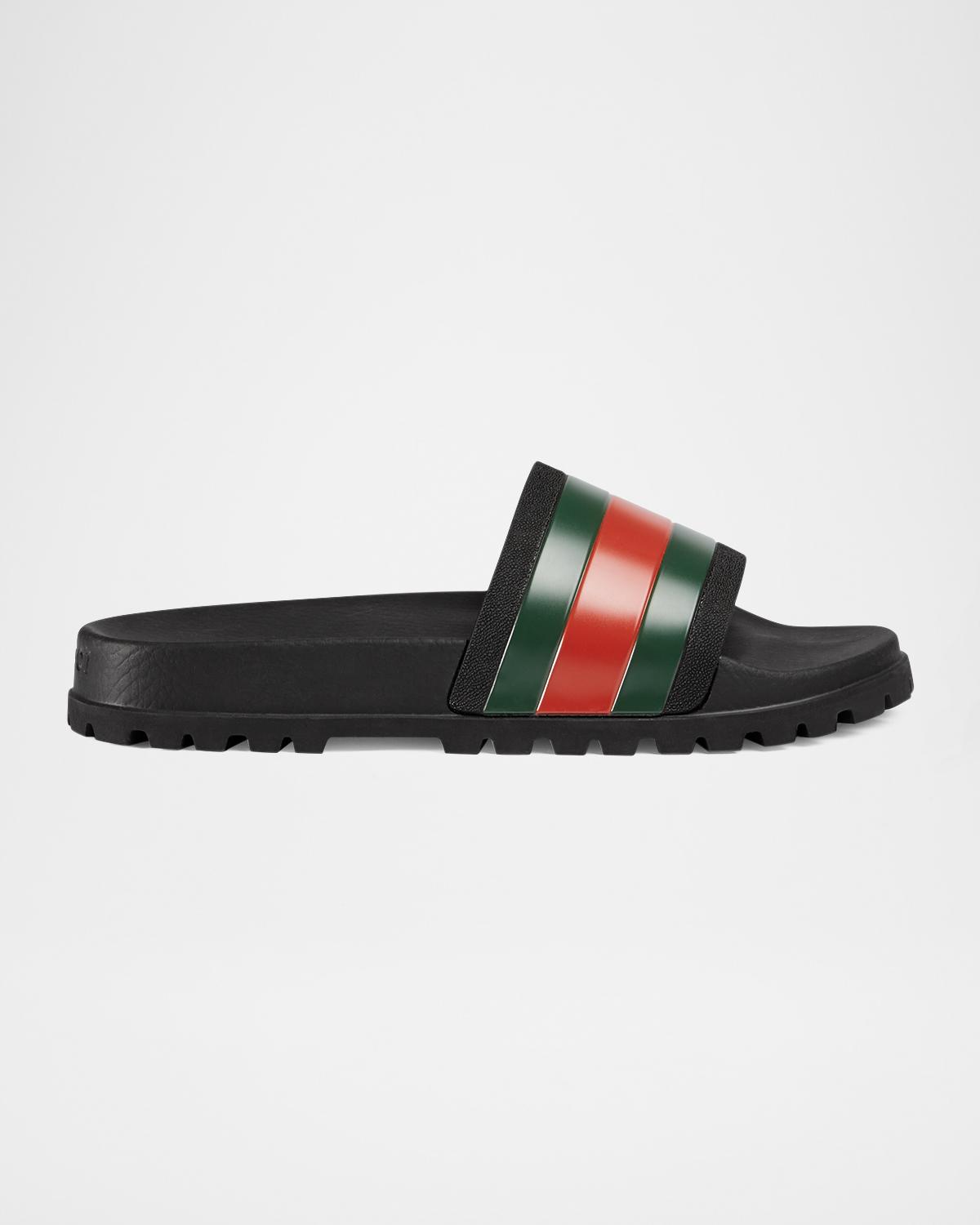 Gucci Red & Green Kika Thong Sandals | Smart Closet
