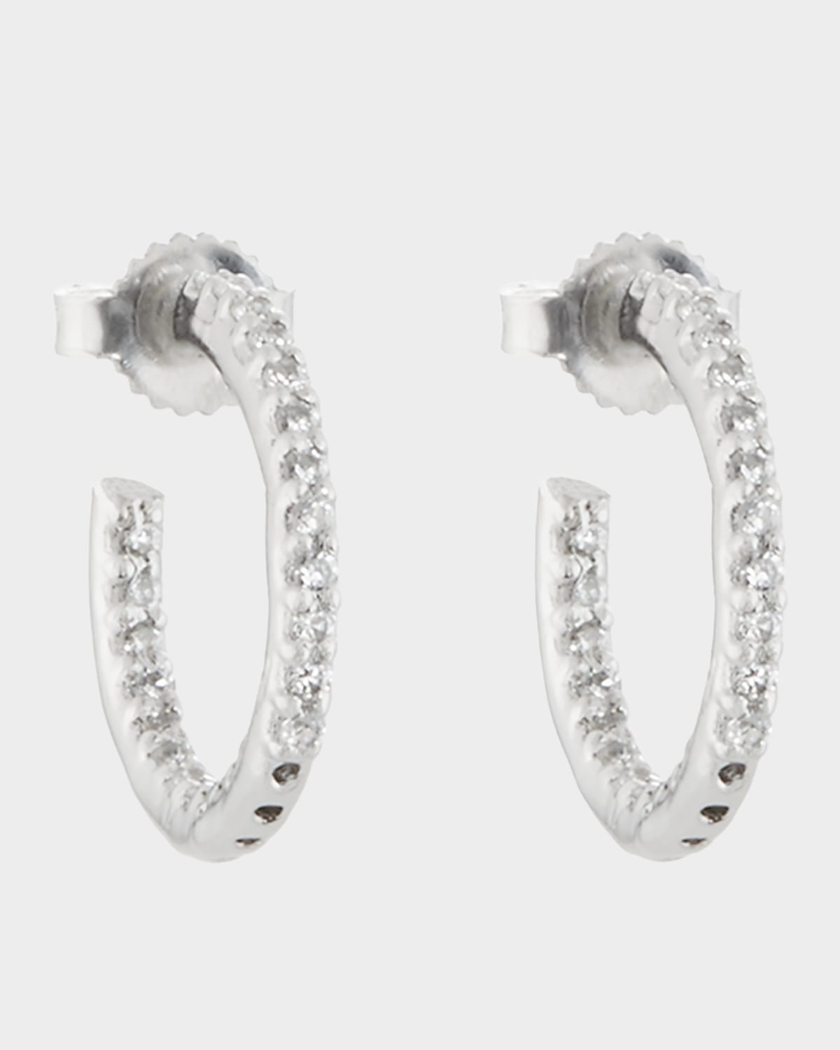 Fantasia by DeSerio Tiny Inside-Out CZ Hoop Earrings