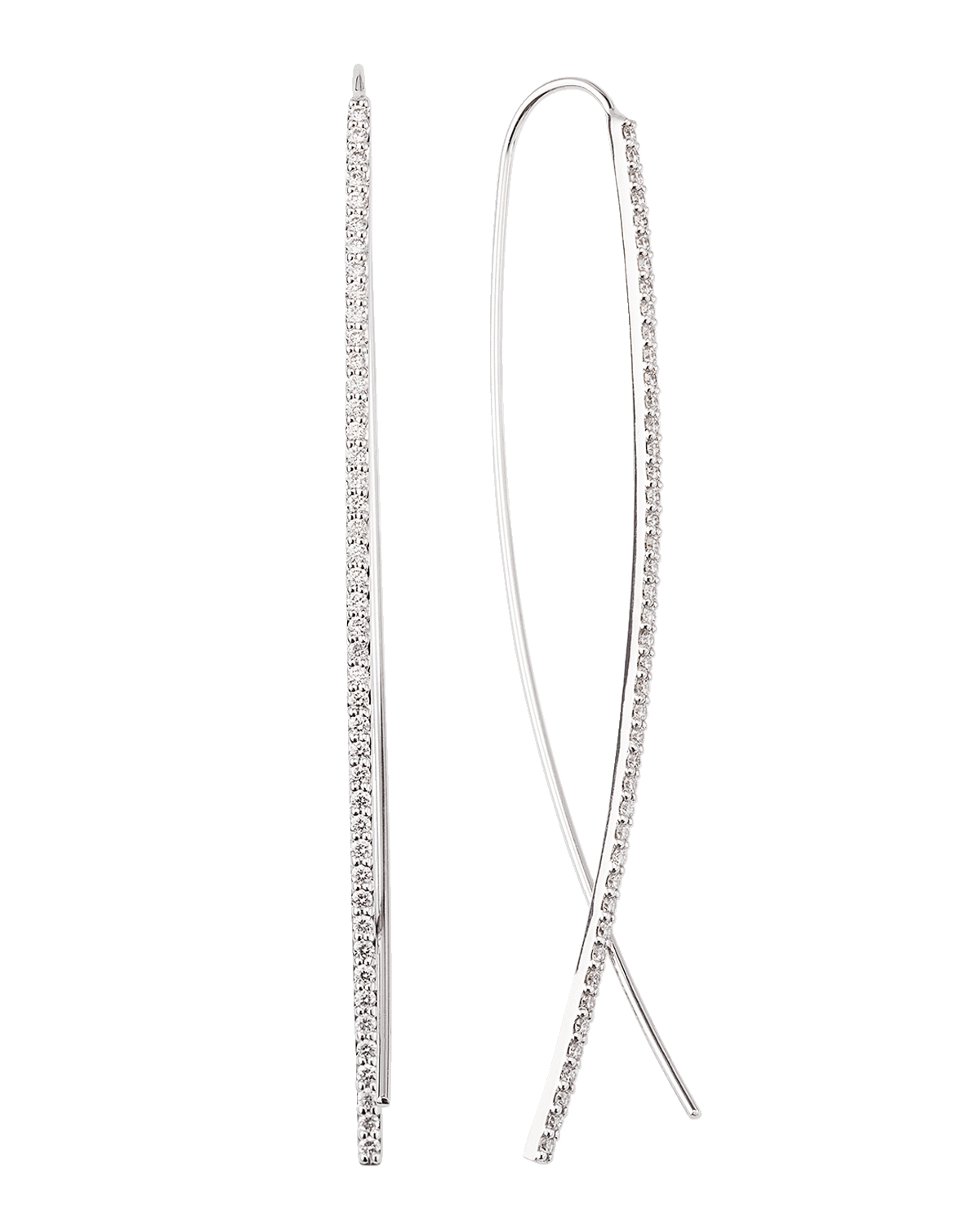 LANA Flawless Narrow Flat Upside Down Hoop Earrings