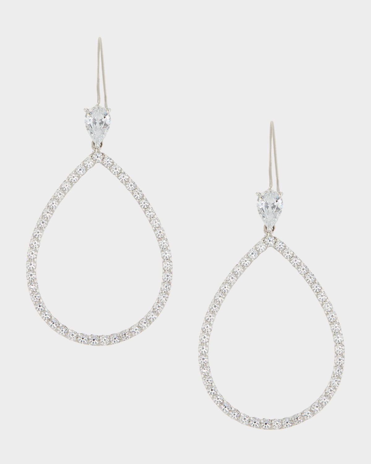 Fantasia by DeSerio Open CZ Crystal Teardrop Earrings