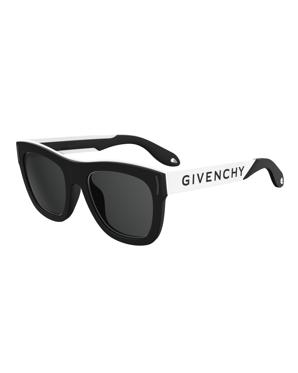 Givenchy Stainless Steel %26 Rubber Square Logo Sunglasses - Men's Accessories