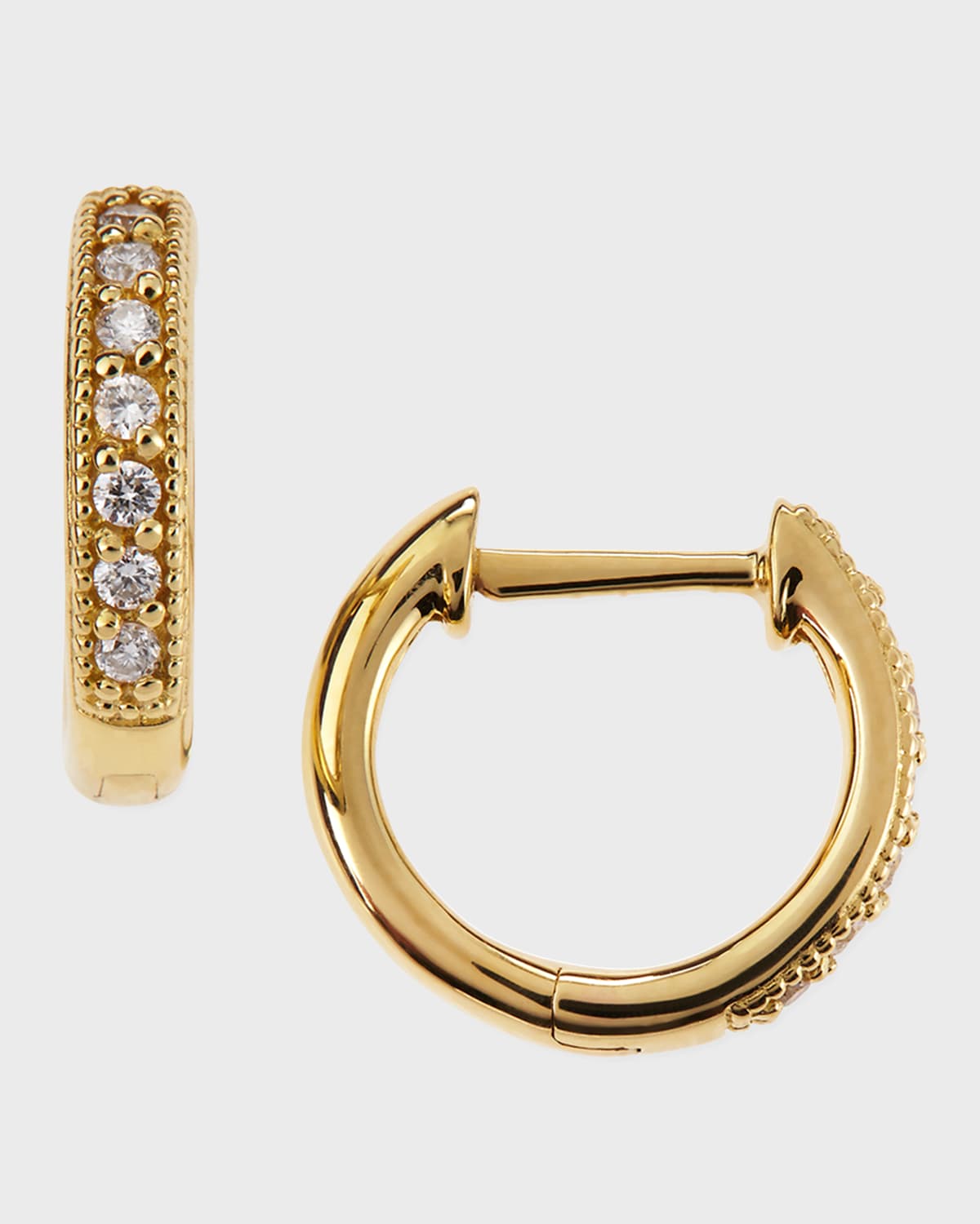 Pave Diamond Hoop Earrings Neiman Marcus