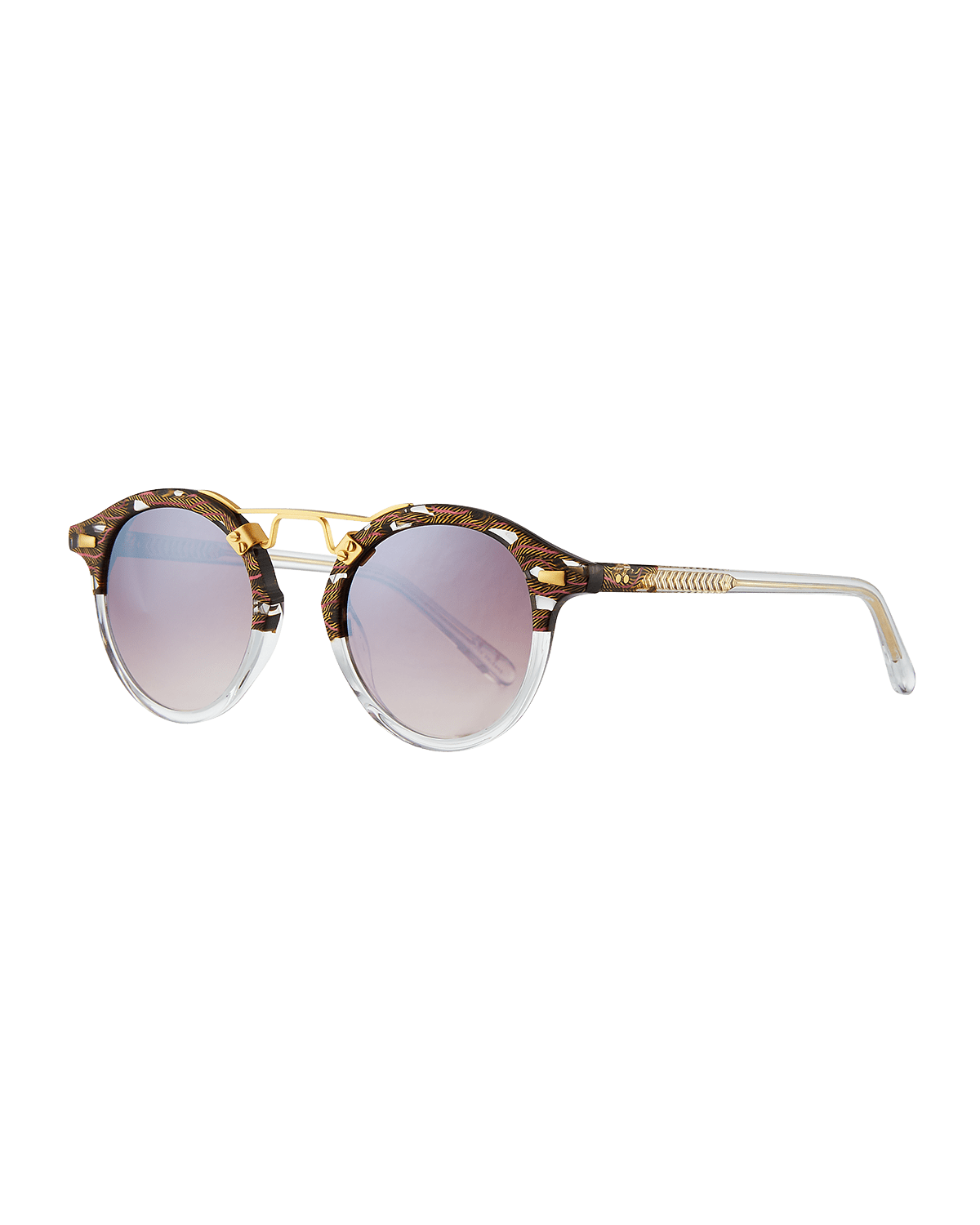 KREWE St. Louis Round Mirrored Sunglasses