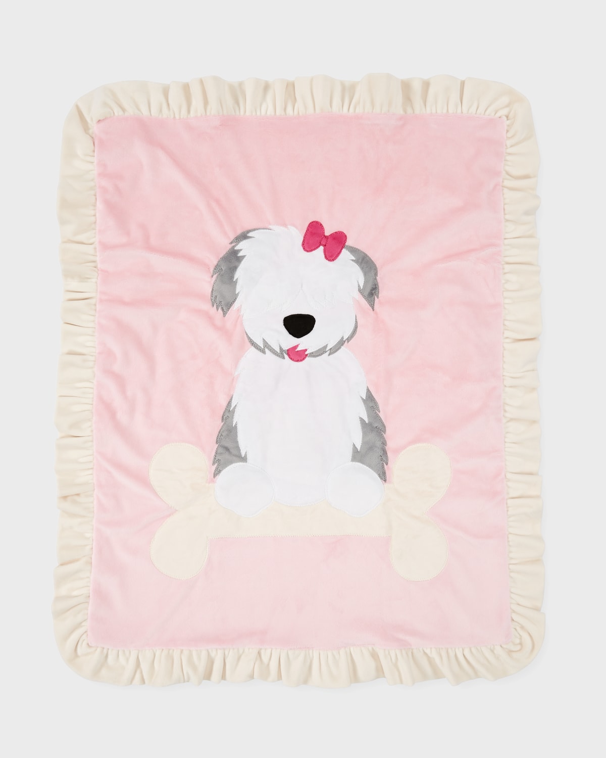 Boogie Baby Puppy Love Plush Baby Blanket, Pink