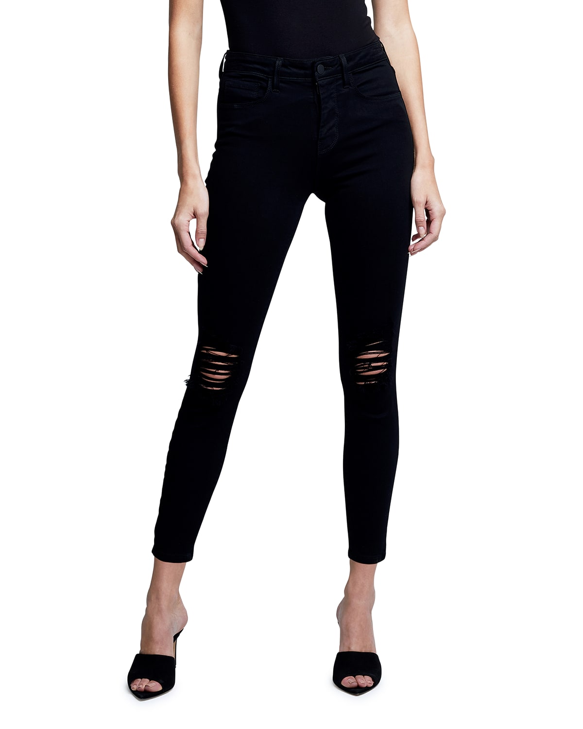 L'Agence Margot High-Rise Skinny Ankle Jeans | Neiman Marcus