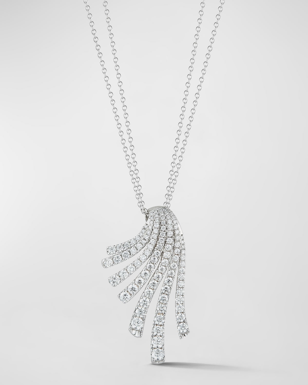 Miseno 18K White Gold Fan Pendant with Diamonds