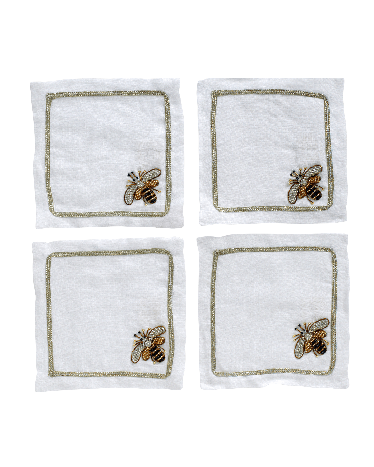 Joanna Buchanan Stripey Bee Cocktail Napkins, Set of 4