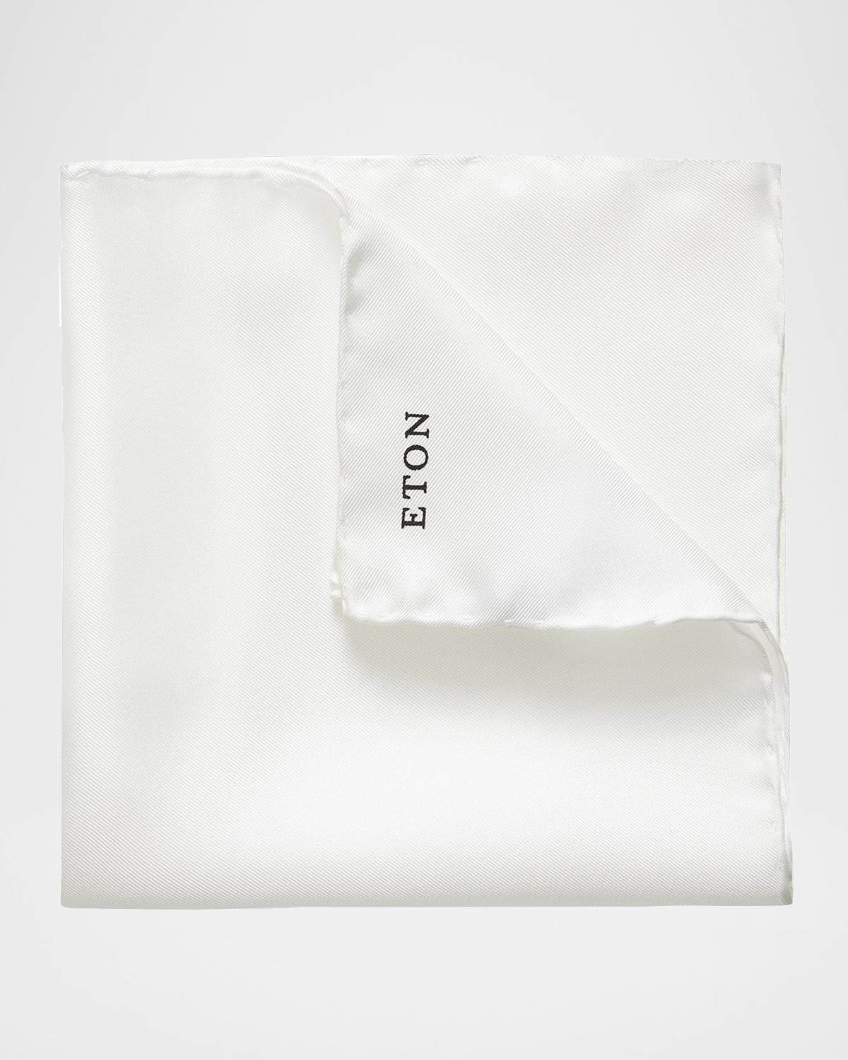Eton White Silk Pocket Square