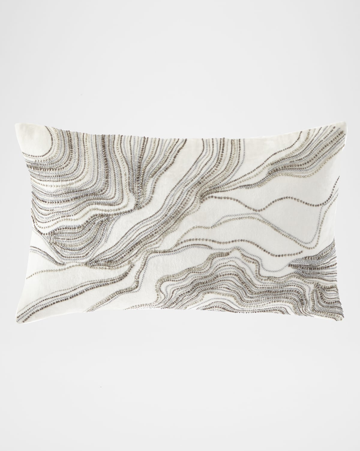 Callisto Home Silver Beaded Decorative Pillow