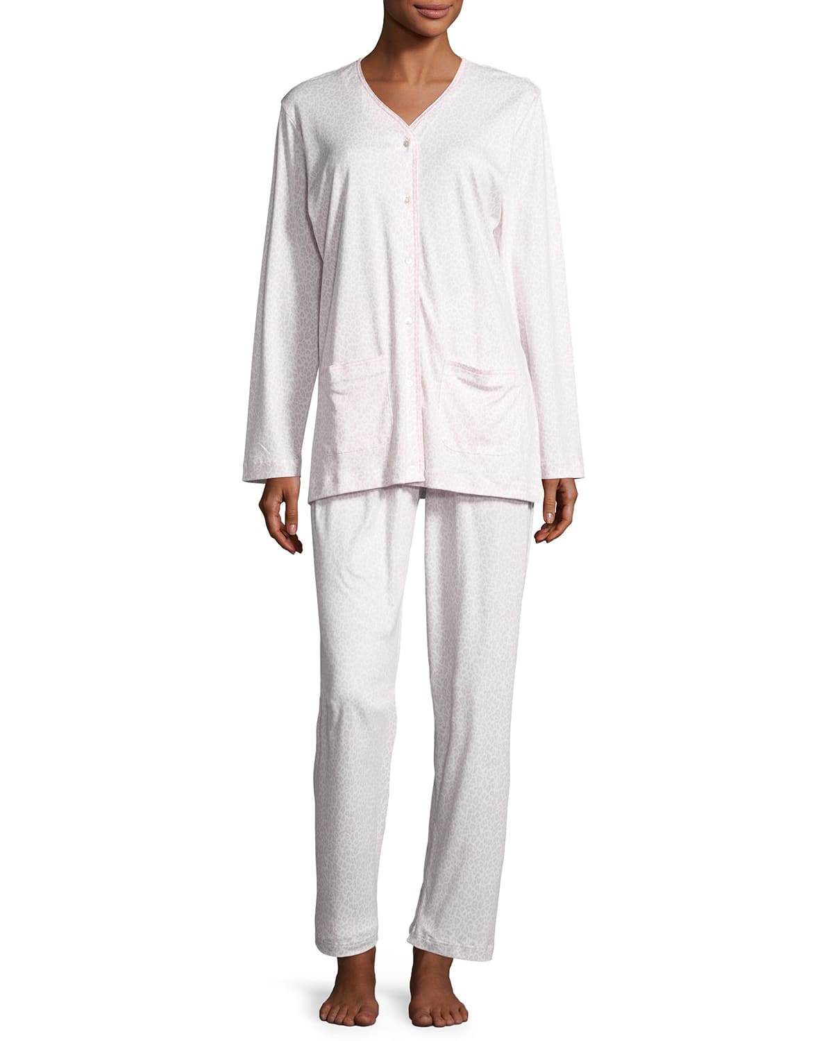 P Jamas Butterknit Leopard Pajama Set