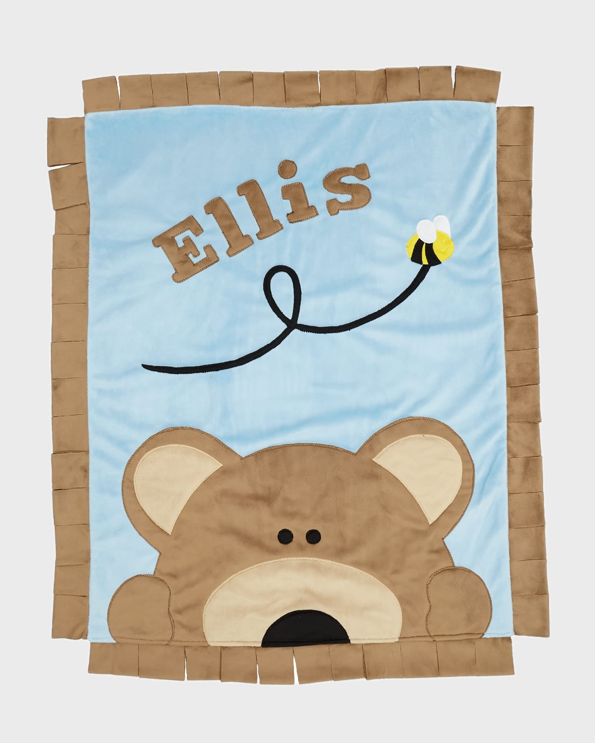 Boogie Baby Personalized Peek-a-Boo Bear Plush Blanket, Brown