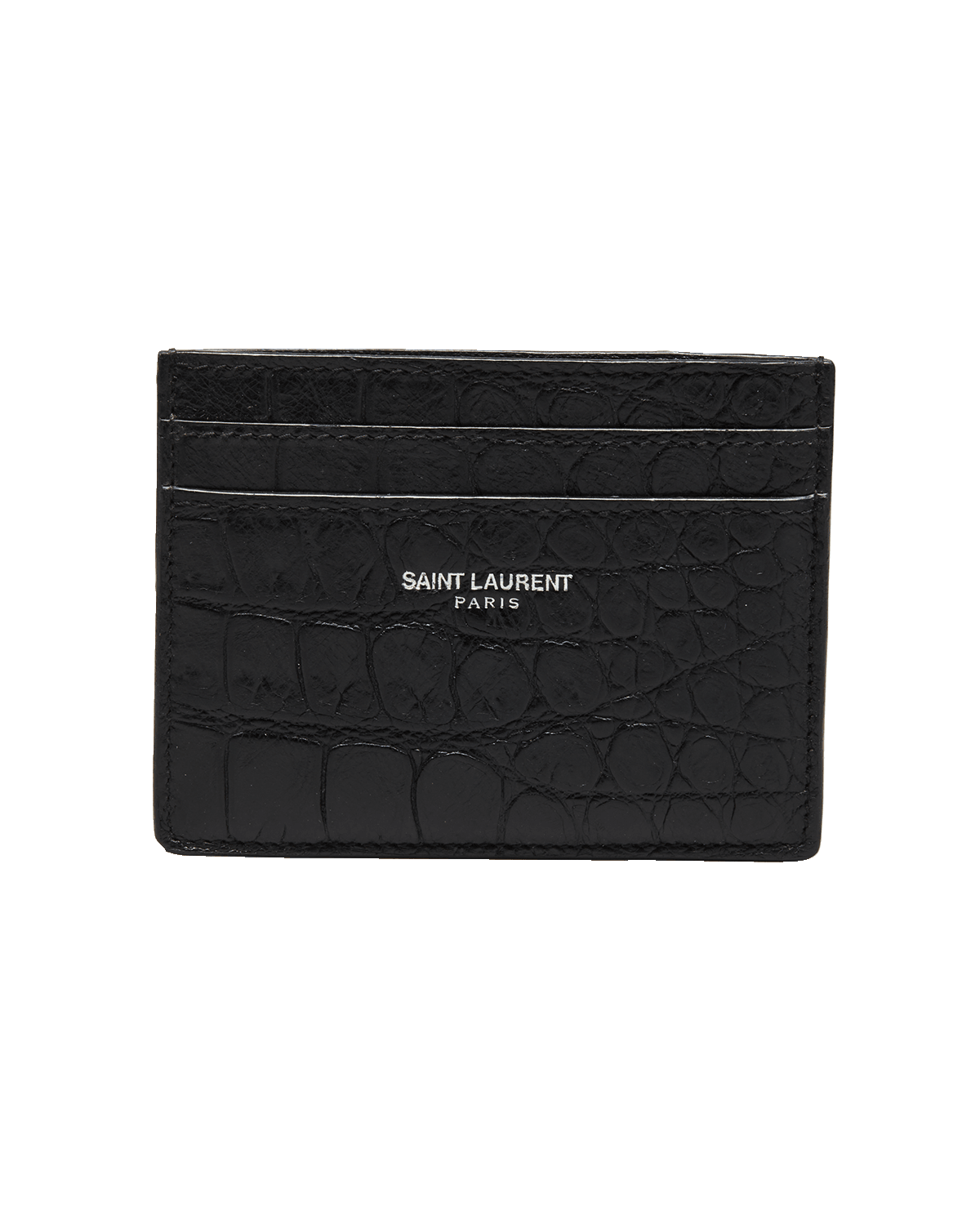 Saint Laurent Monogram Card Case In Heart-embossed Leather