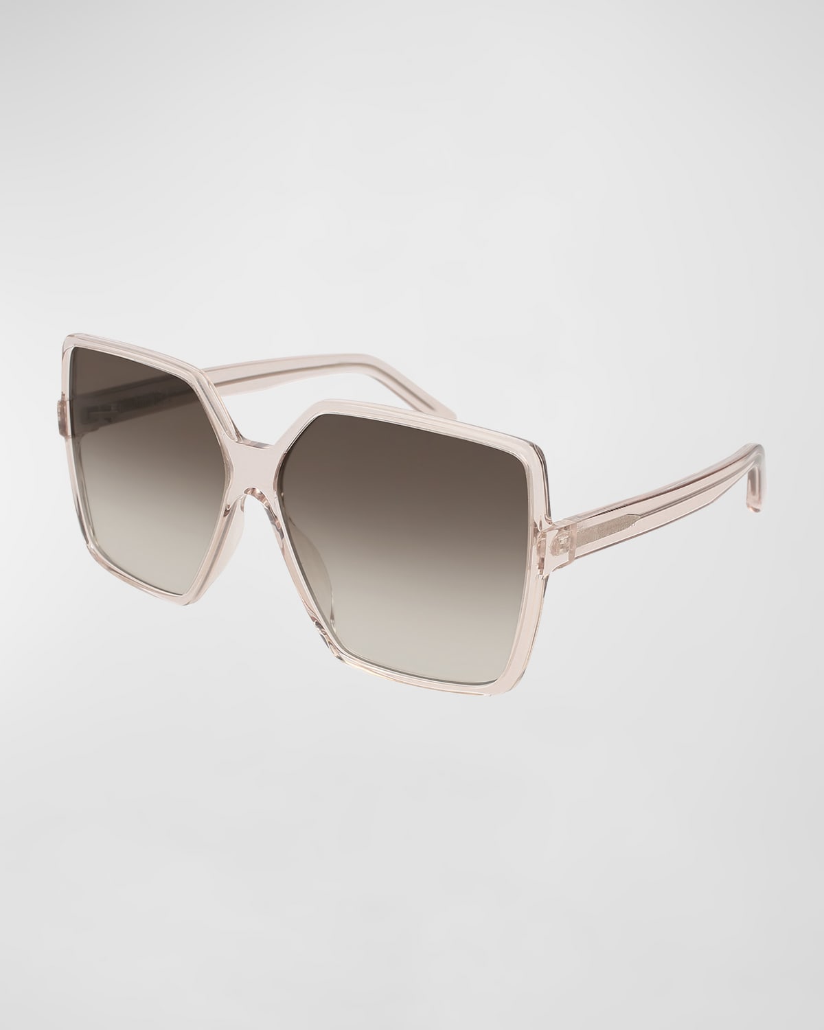 Saint Laurent SL 232 Betty Oversized Square Transparent Acetate Sunglasses, Nude | Thumbnail 5 Saint Laurent SL 232 Betty Oversized Square Transparent Acetate Sunglasses, Nude | Thumbnail 5