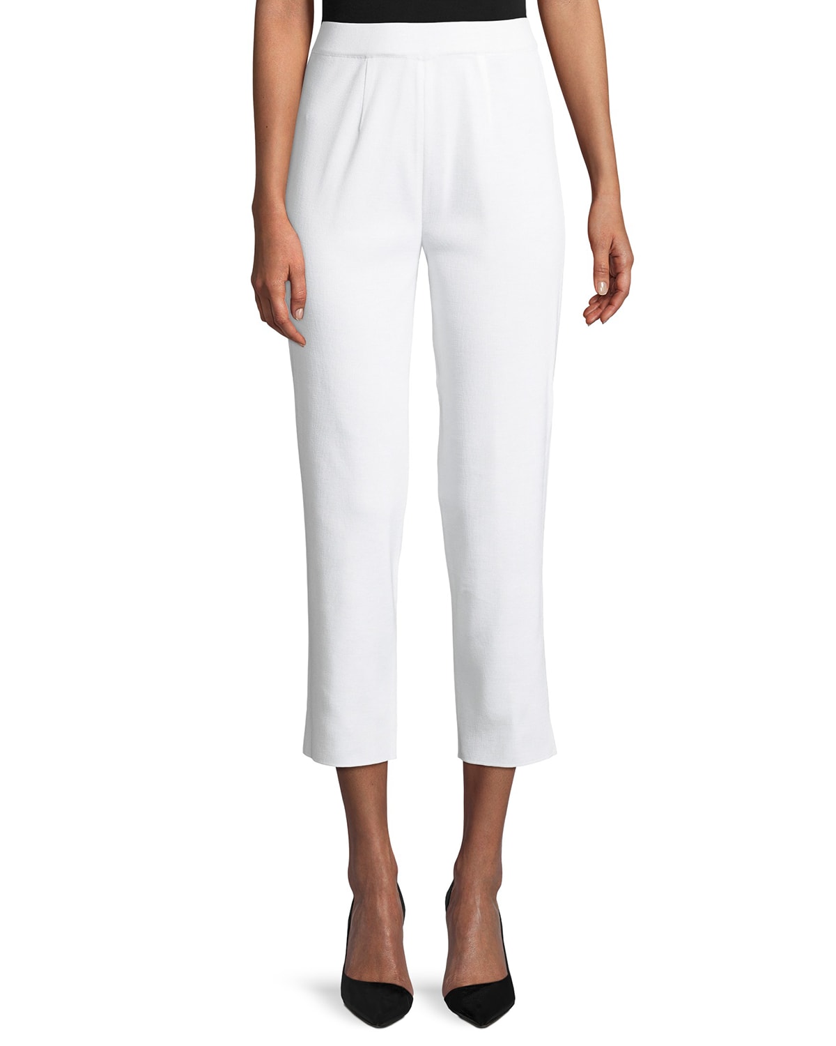 White Knit Ankle Pants Neiman Marcus